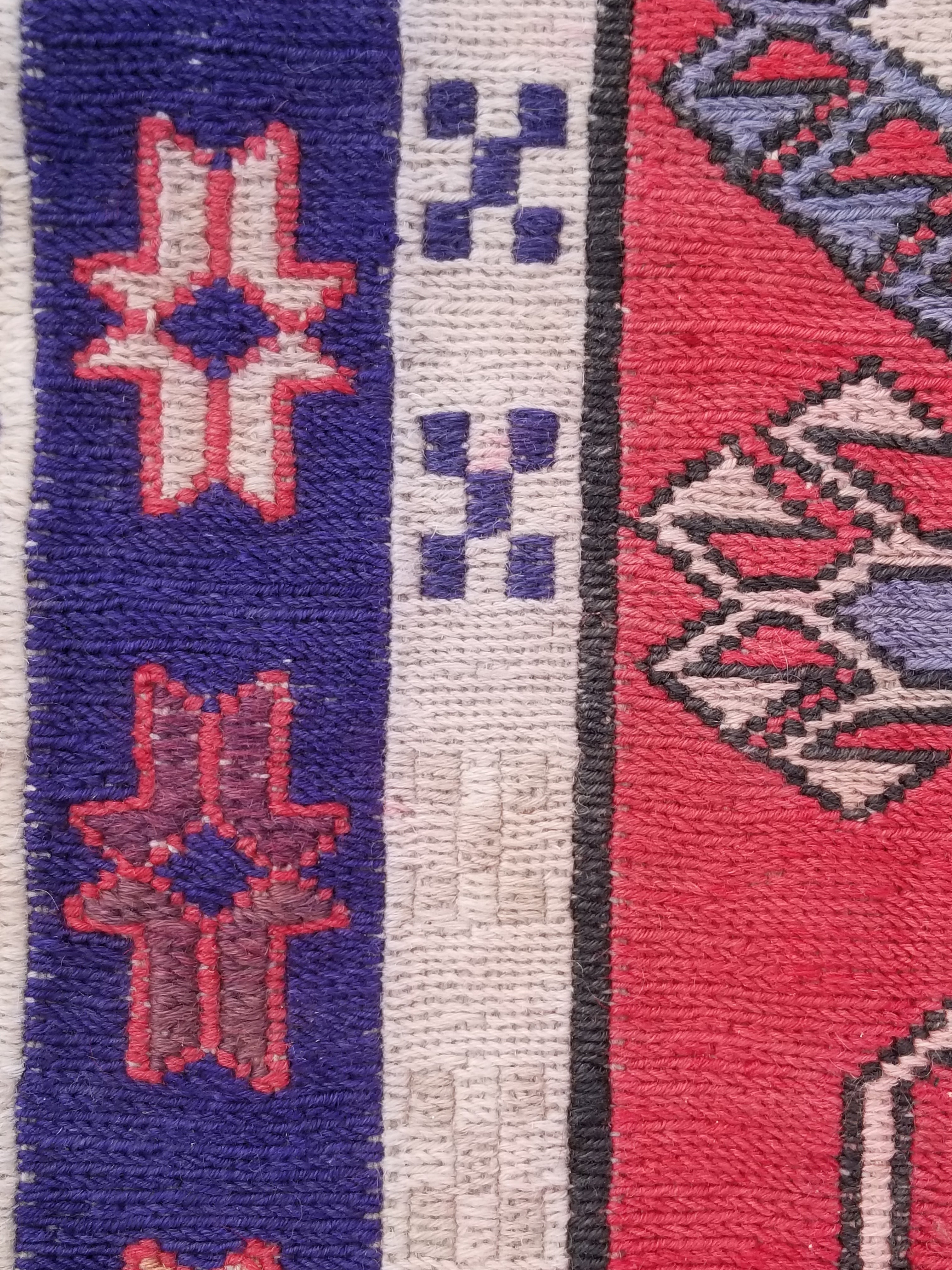 Antique Traditional Handmade Caucasian Kazak Wool Multicolor Runner 271x83cm