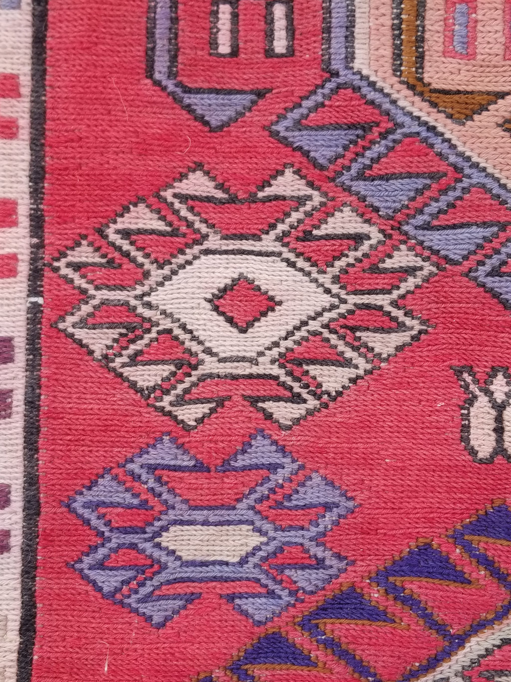 Antique Traditional Handmade Caucasian Kazak Wool Multicolor Runner 271x83cm