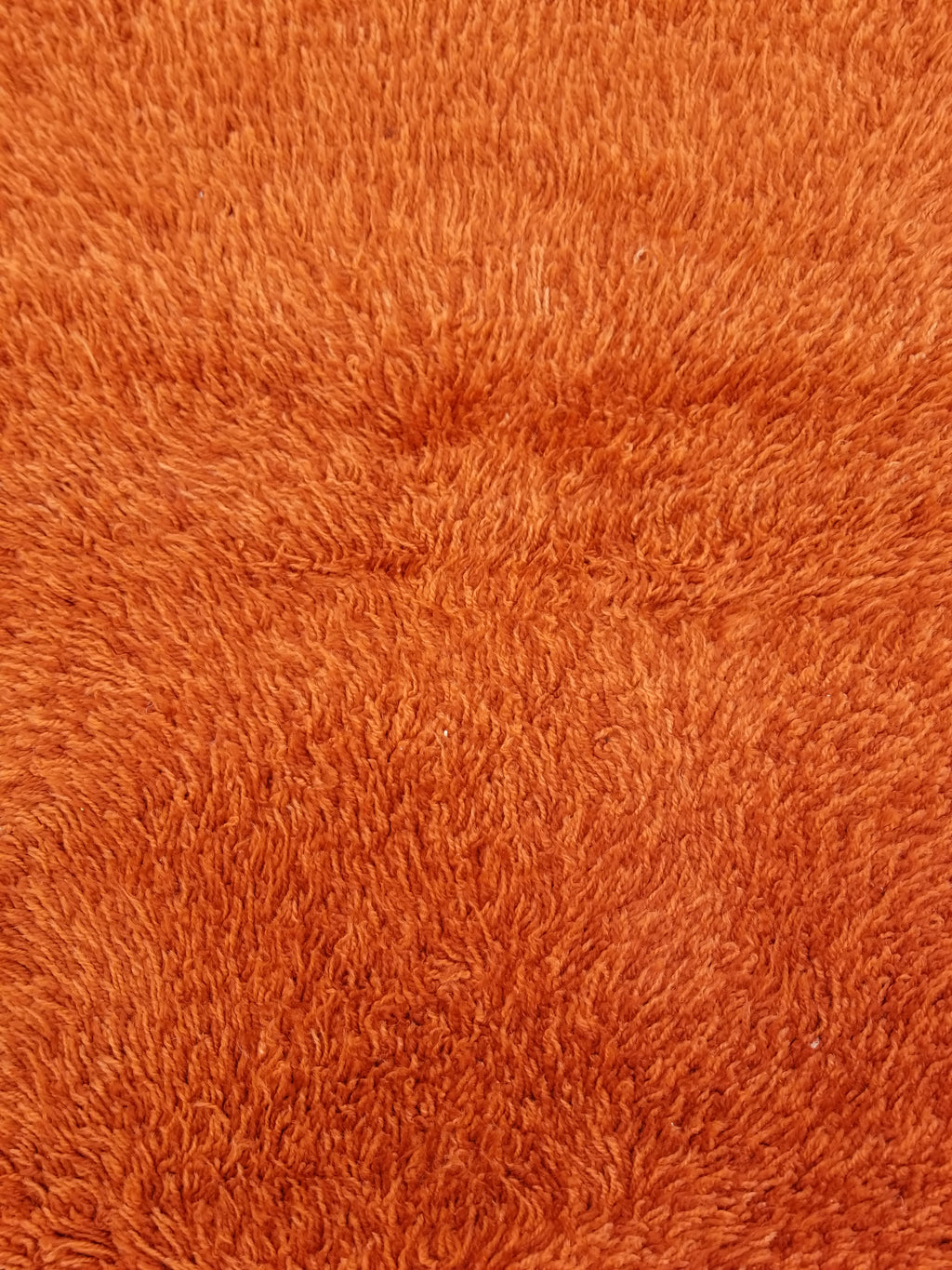 Vintage Traditional Handmade Swedish Wool Orange Rya Rug 112x76cm
