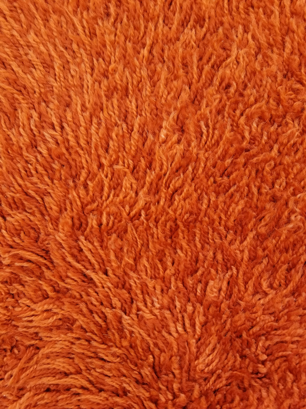 Vintage Traditional Handmade Swedish Wool Orange Rya Rug 112x76cm