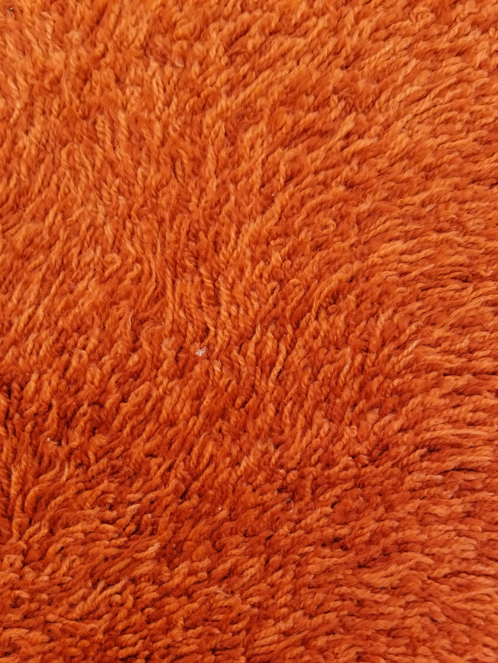 Vintage Traditional Handmade Swedish Wool Orange Rya Rug 112x76cm
