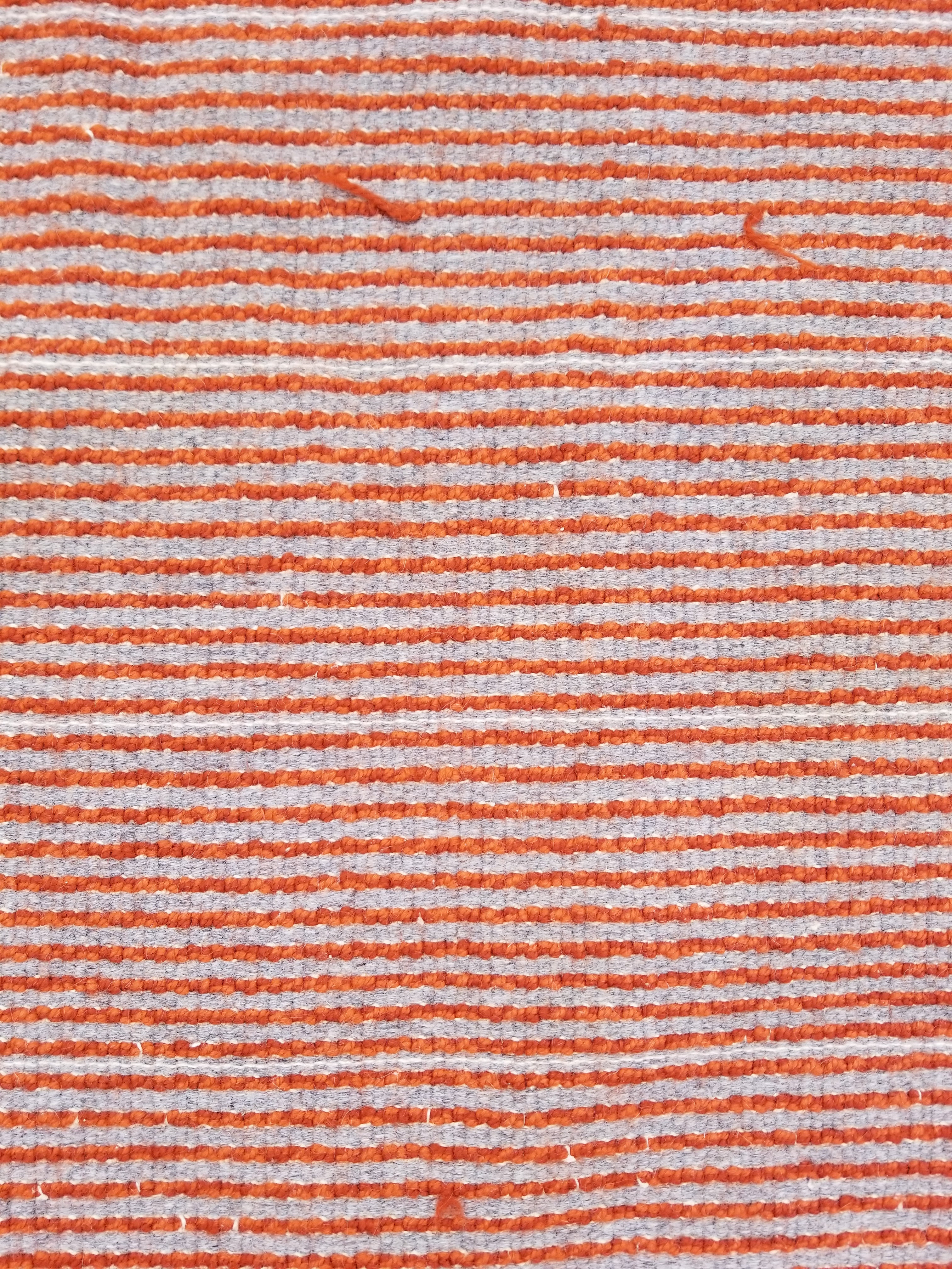 Vintage Traditional Handmade Swedish Wool Orange Rya Rug 112x76cm