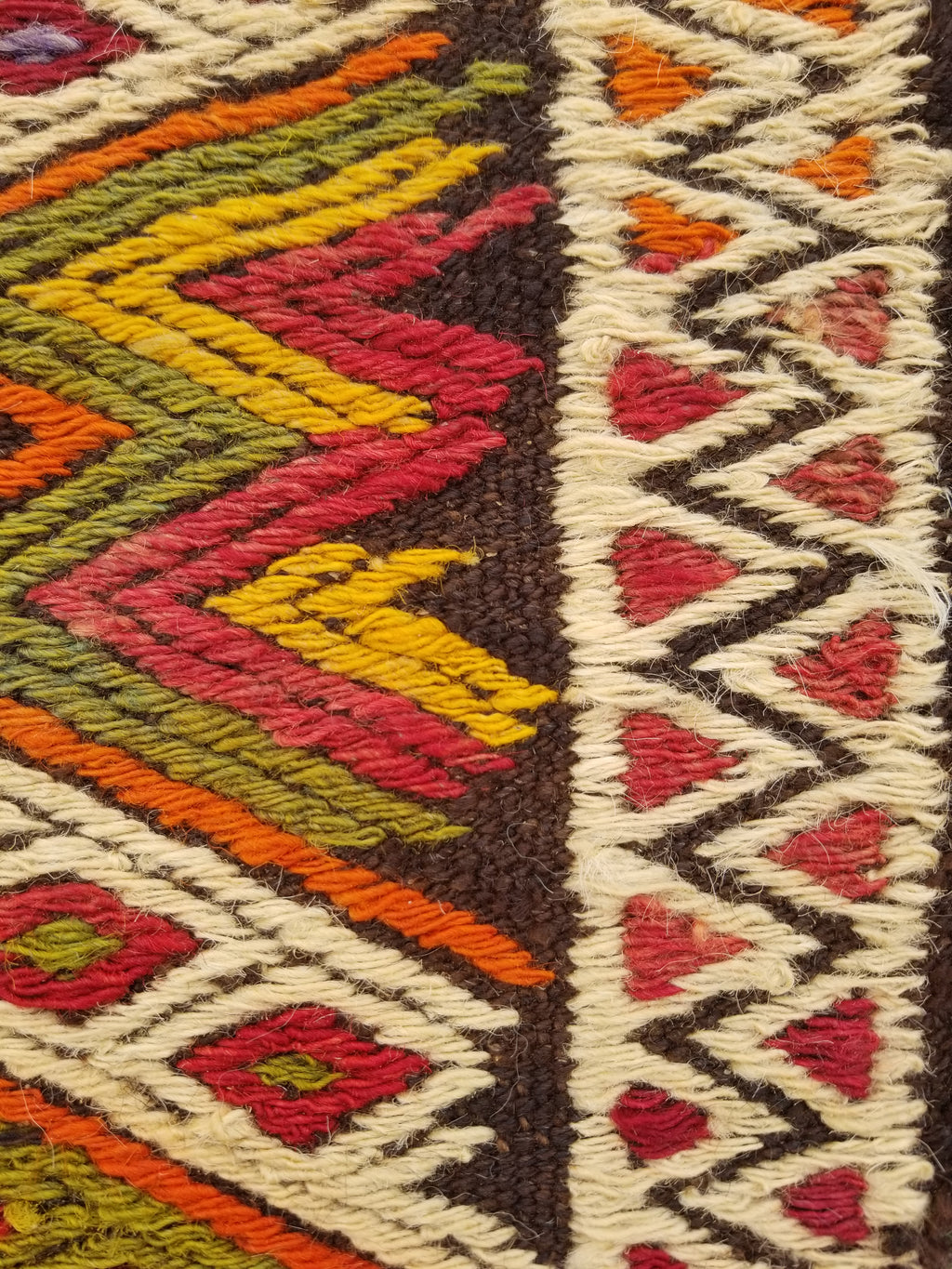 Antique Traditional Handmade Tribal Oriental Wool Multicolor Kilim 114x76cm