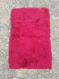 Vintage Traditional Handmade Scandinavian Wool Red Rya Rug 89x58cm