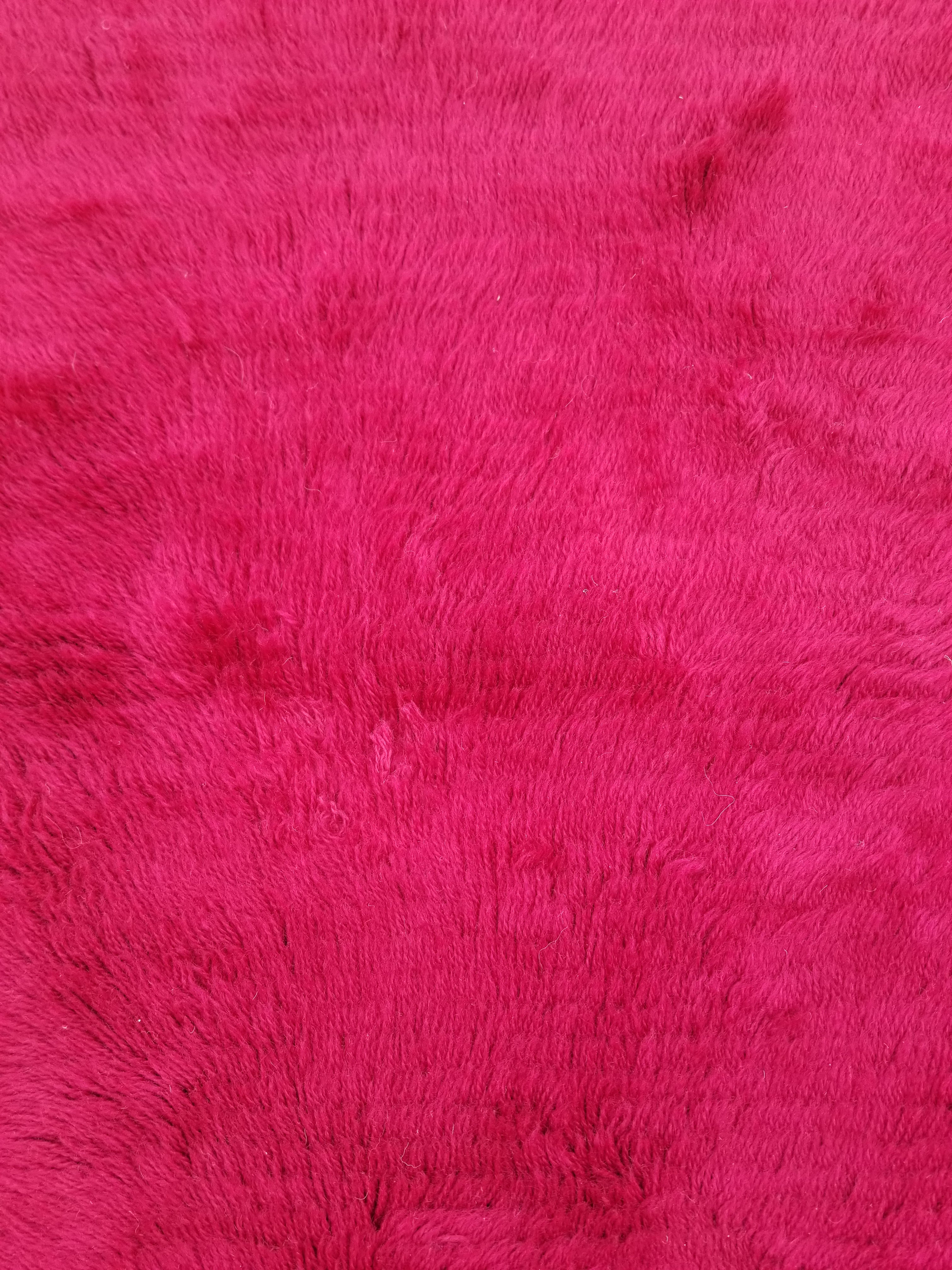 Vintage Traditional Handmade Scandinavian Wool Red Rya Rug 89x58cm