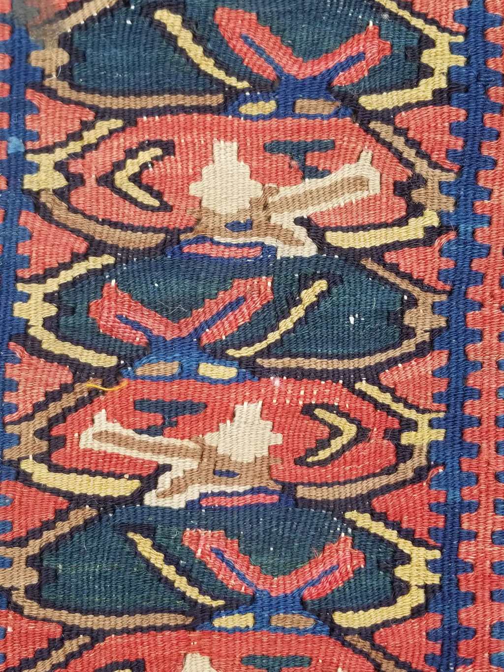 Antique Traditional Handmade Caucasian Wool Multicolor Kilim 198x132cm