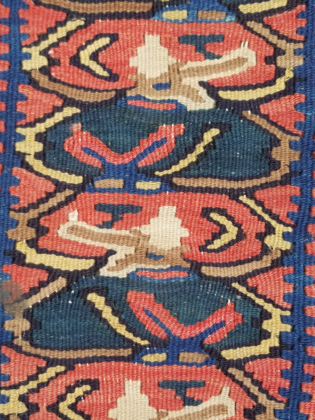 Antique Traditional Handmade Caucasian Wool Multicolor Kilim 198x132cm