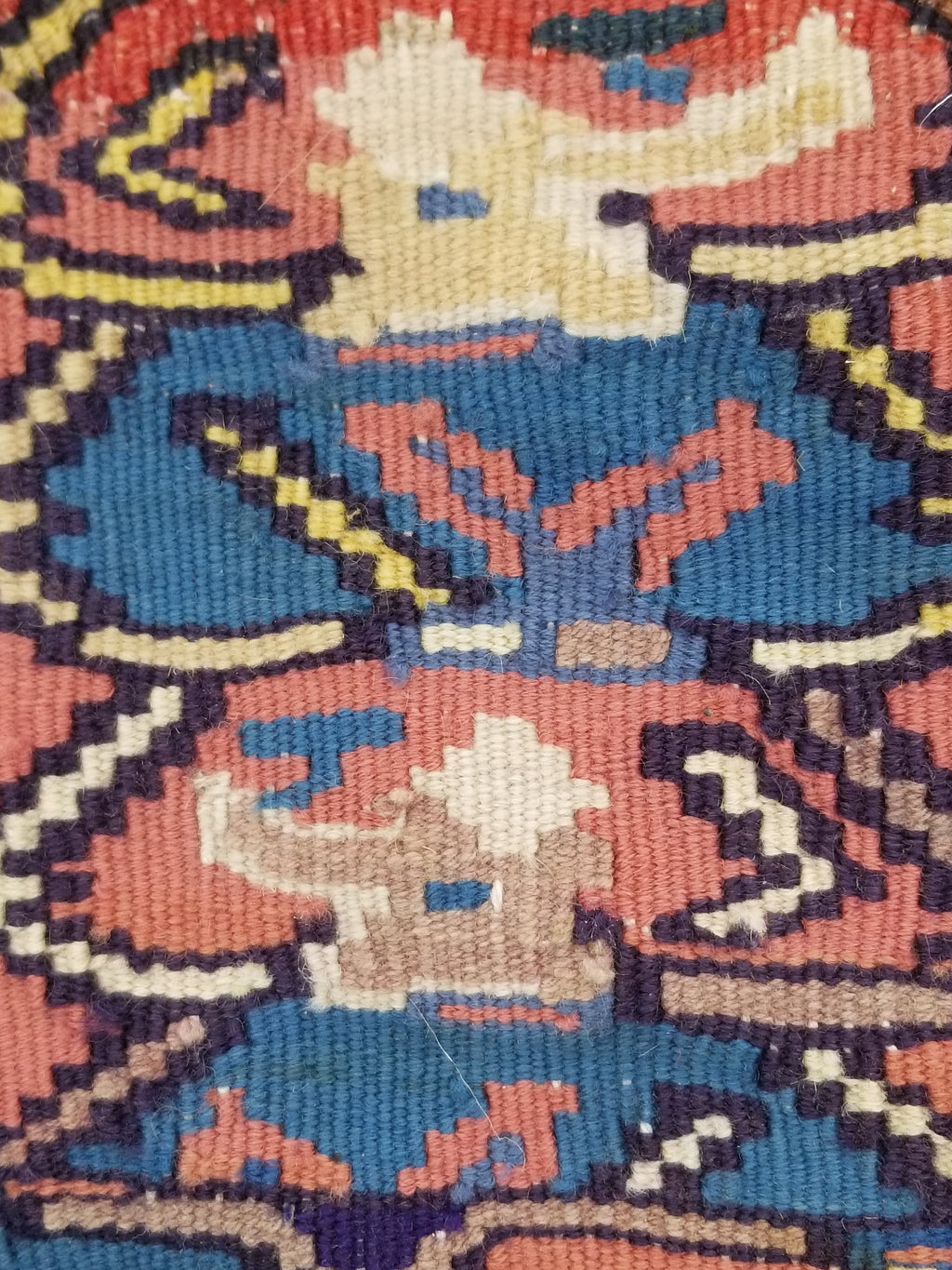 Antique Traditional Handmade Caucasian Wool Multicolor Kilim 198x132cm