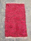 Vintage Traditional Handmade Turkish Wool Red Tulu Rug 173x53cm