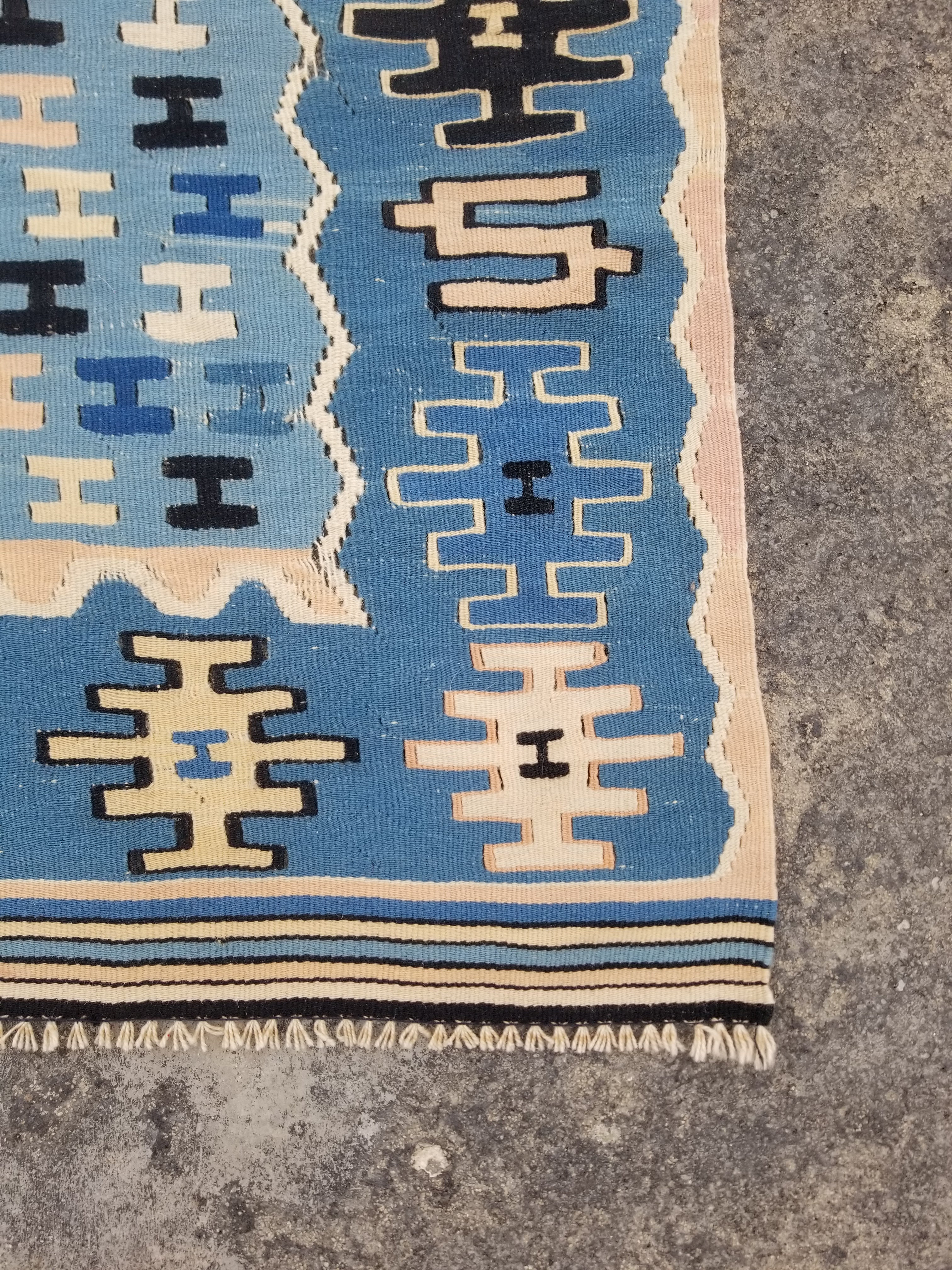 Vintage Traditional Handmade Turkish Wool Multicolor Kilim 160x99cm