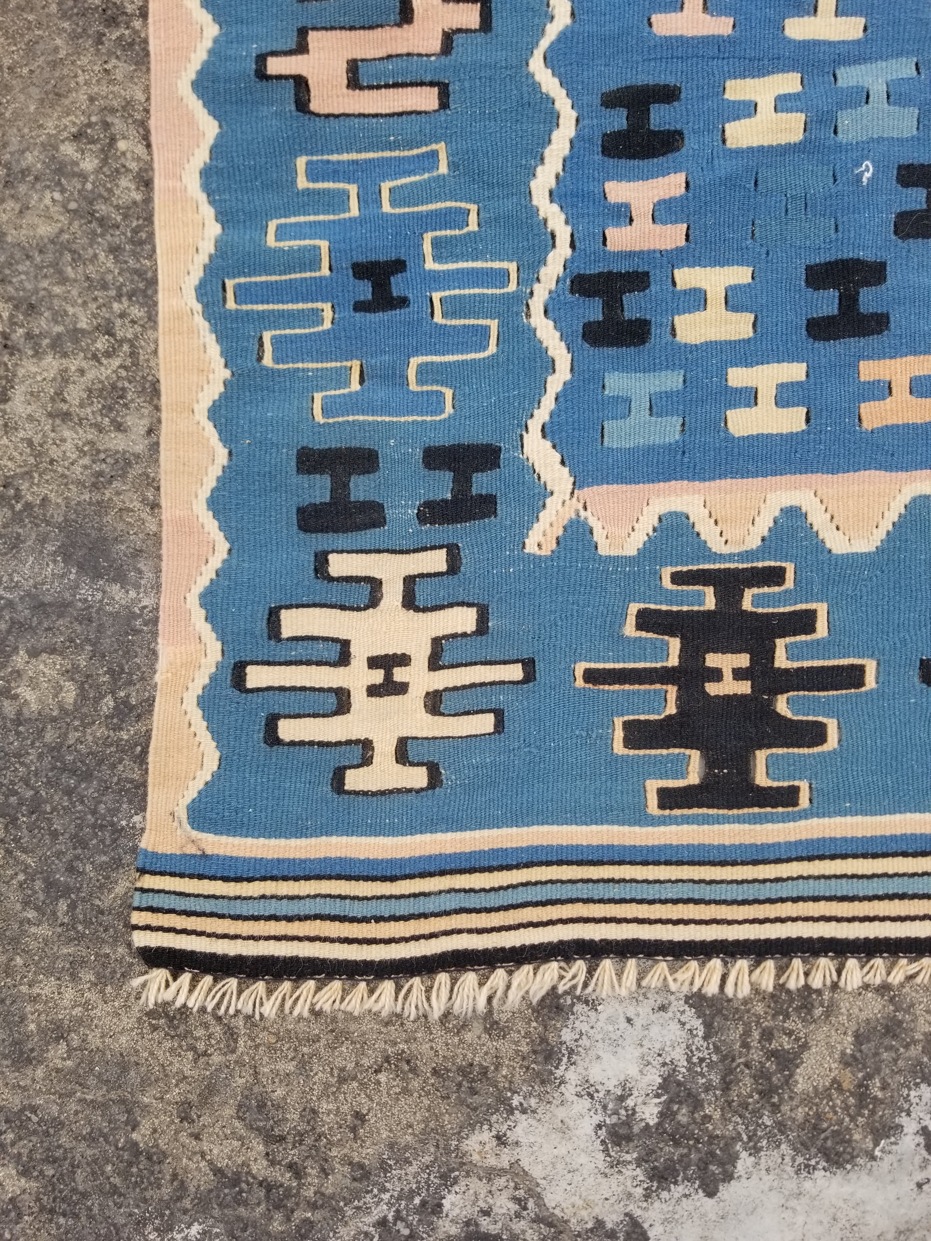Vintage Traditional Handmade Turkish Wool Multicolor Kilim 160x99cm