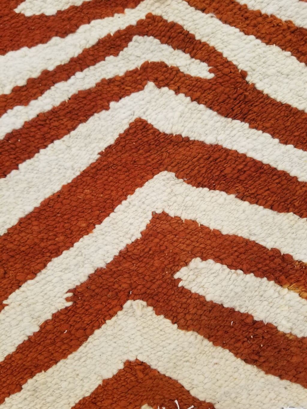 Vintage Traditional Handmade Zebra Style Wool Brown & White Kilim 154x34cm