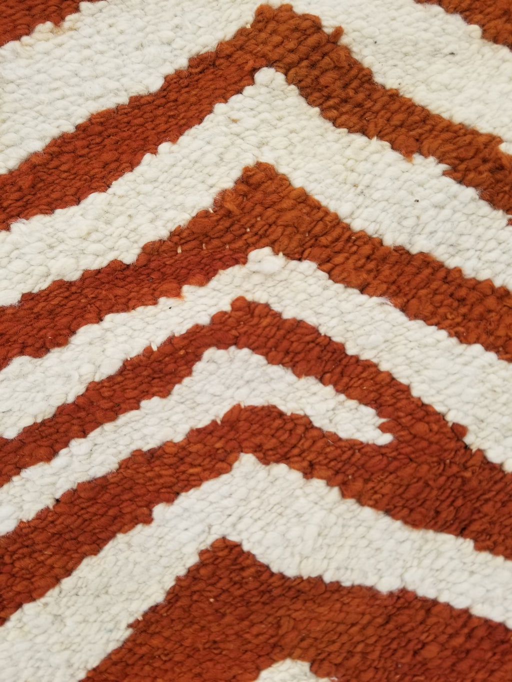 Vintage Traditional Handmade Zebra Style Wool Brown & White Kilim 154x34cm