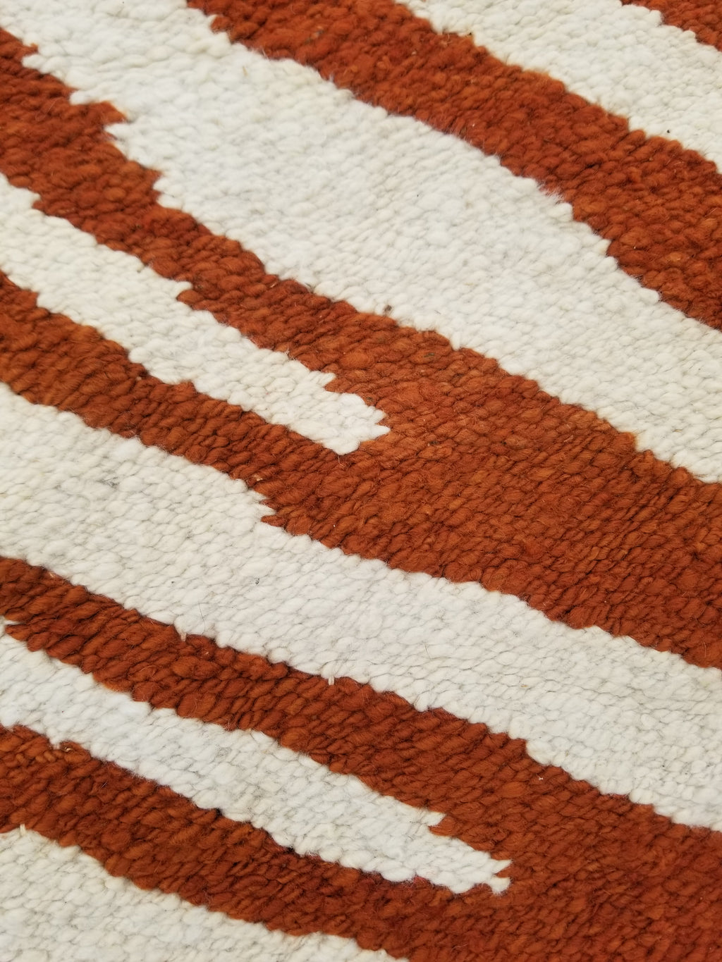 Vintage Traditional Handmade Zebra Style Wool Brown & White Kilim 154x34cm