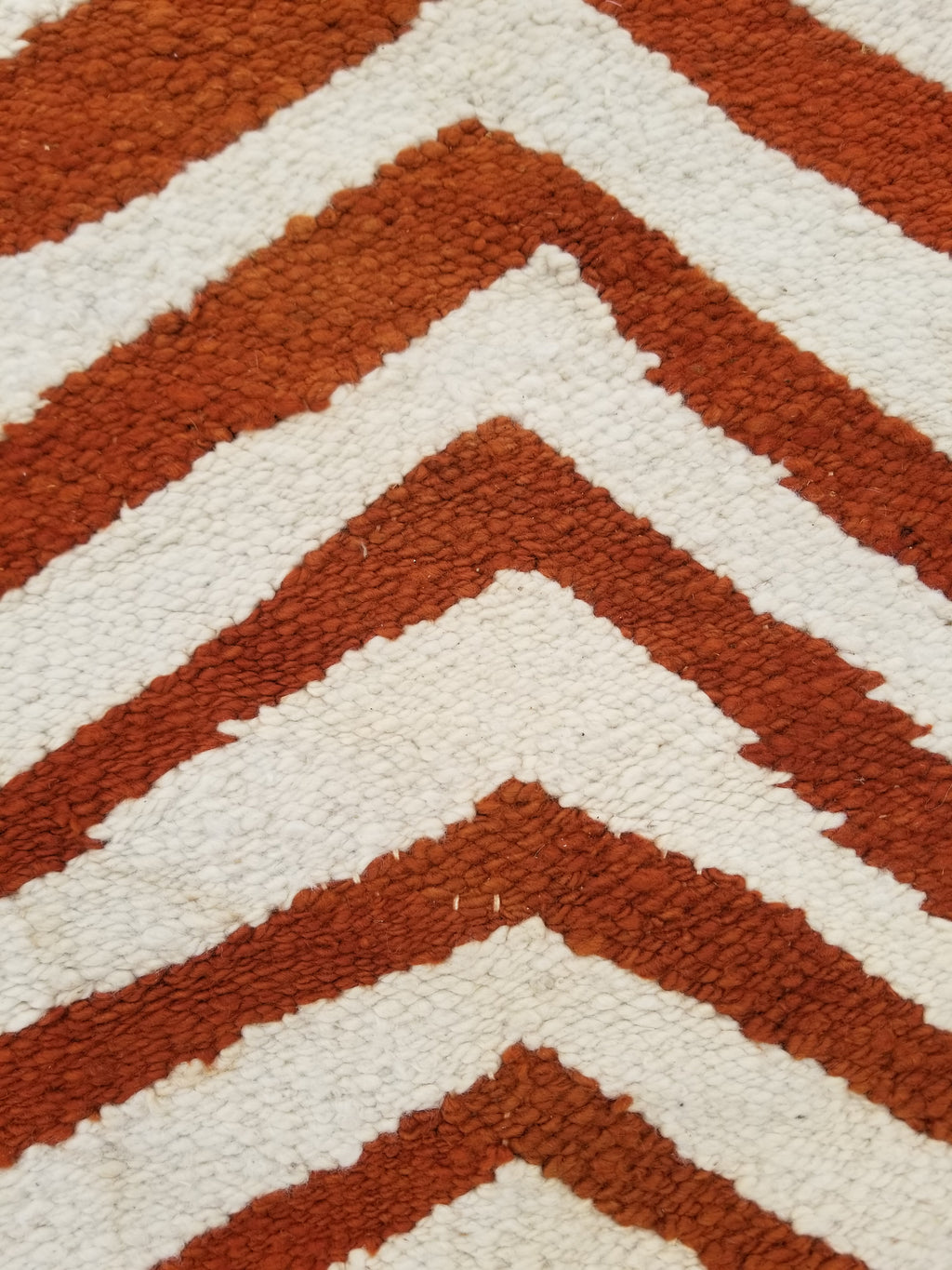Vintage Traditional Handmade Zebra Style Wool Brown & White Kilim 154x34cm
