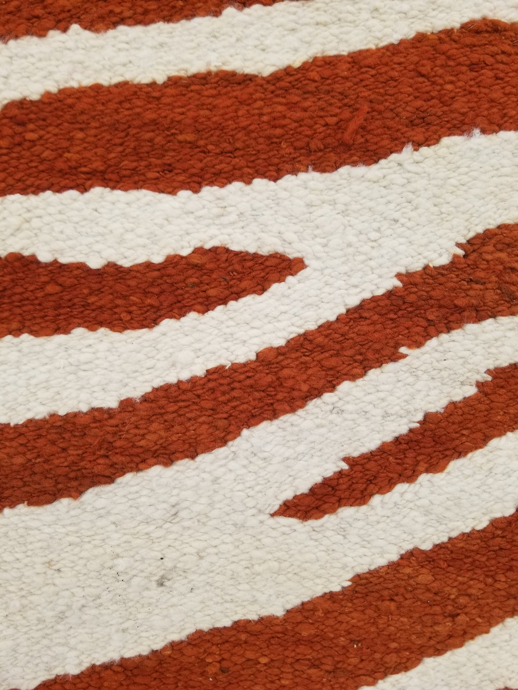 Vintage Traditional Handmade Zebra Style Wool Brown & White Kilim 154x34cm