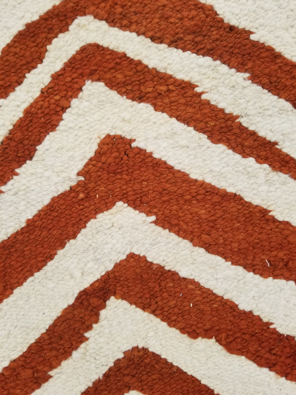 Vintage Traditional Handmade Zebra Style Wool Brown & White Kilim 154x34cm