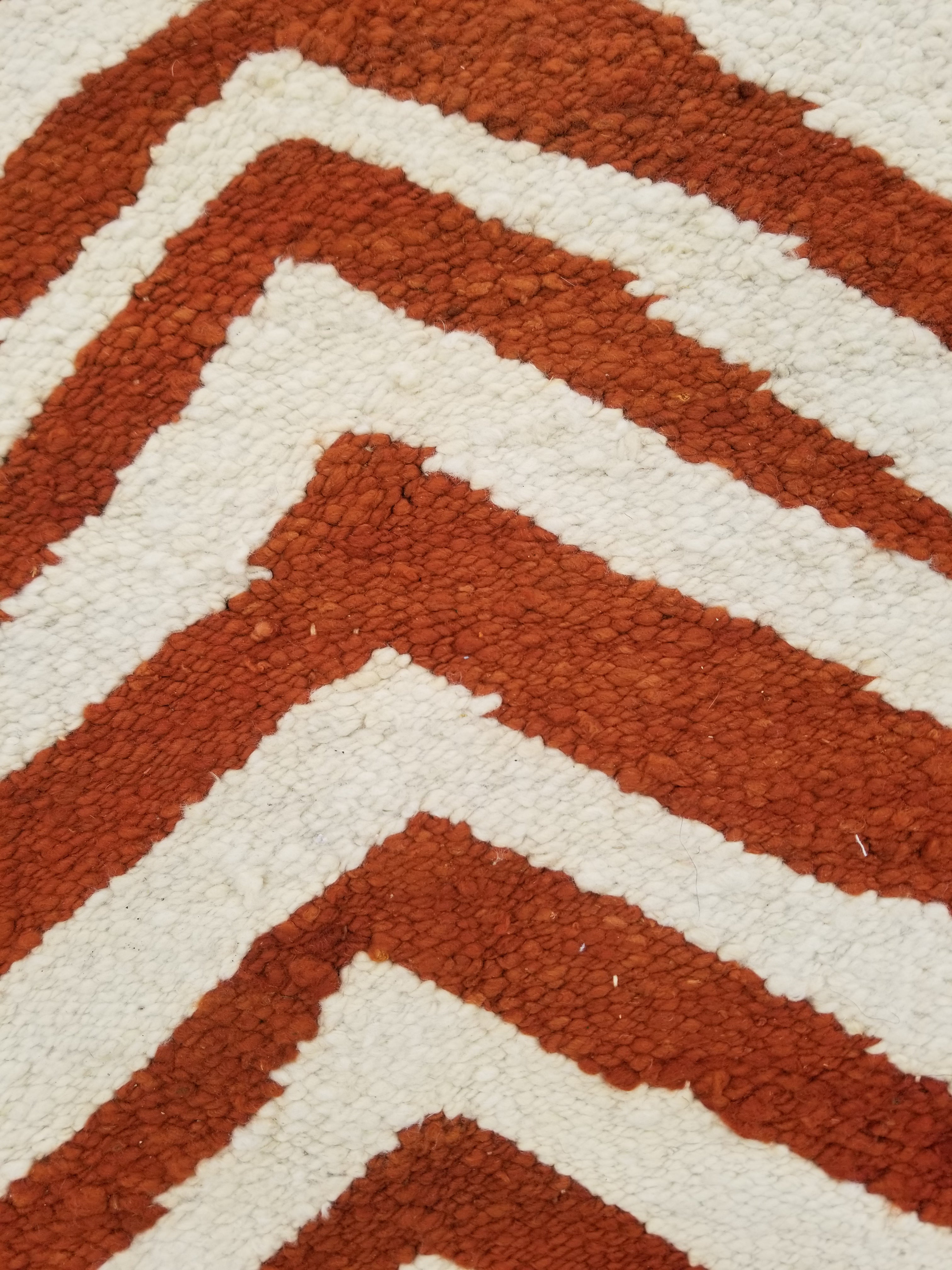 Vintage Traditional Handmade Zebra Style Wool Brown & White Kilim 154x34cm