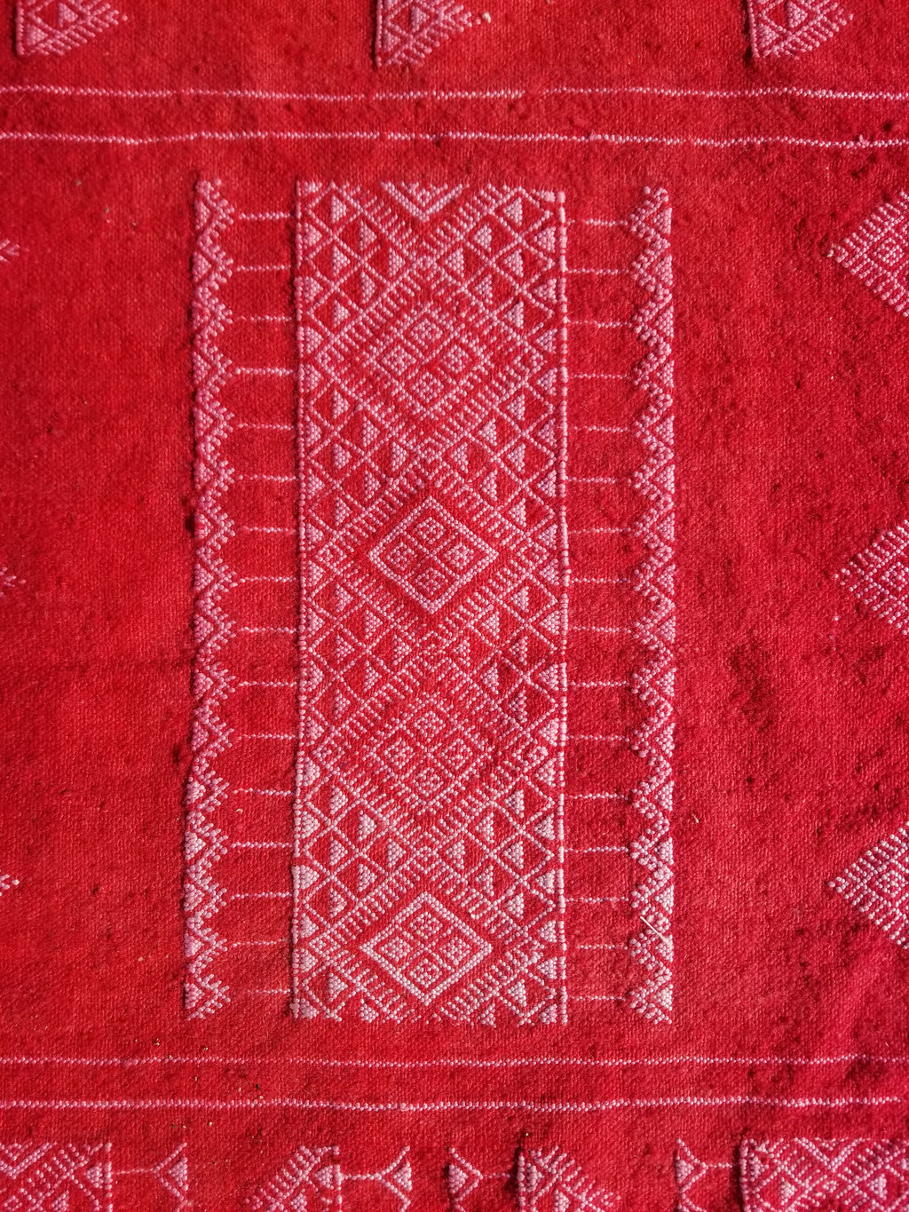 Vintage Traditional Handmade Tunisian Wool Red Kilim 165x93cm