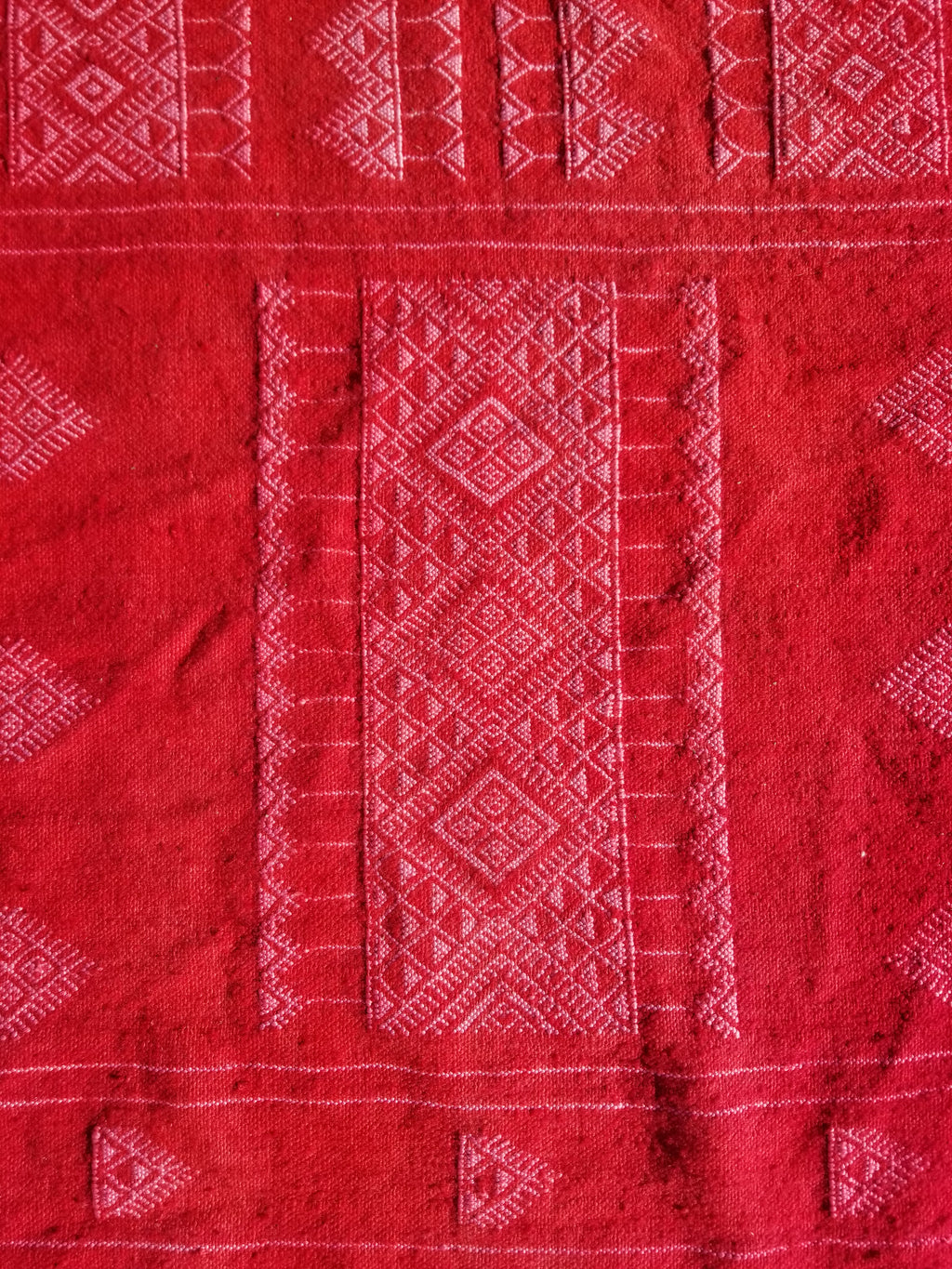 Vintage Traditional Handmade Tunisian Wool Red Kilim 165x93cm