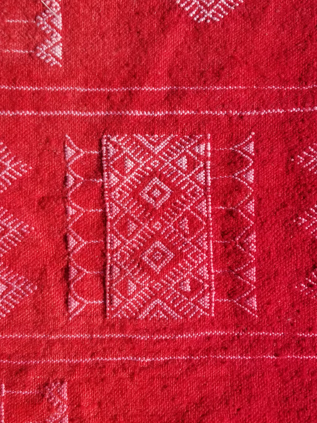 Vintage Traditional Handmade Tunisian Wool Red Kilim 165x93cm