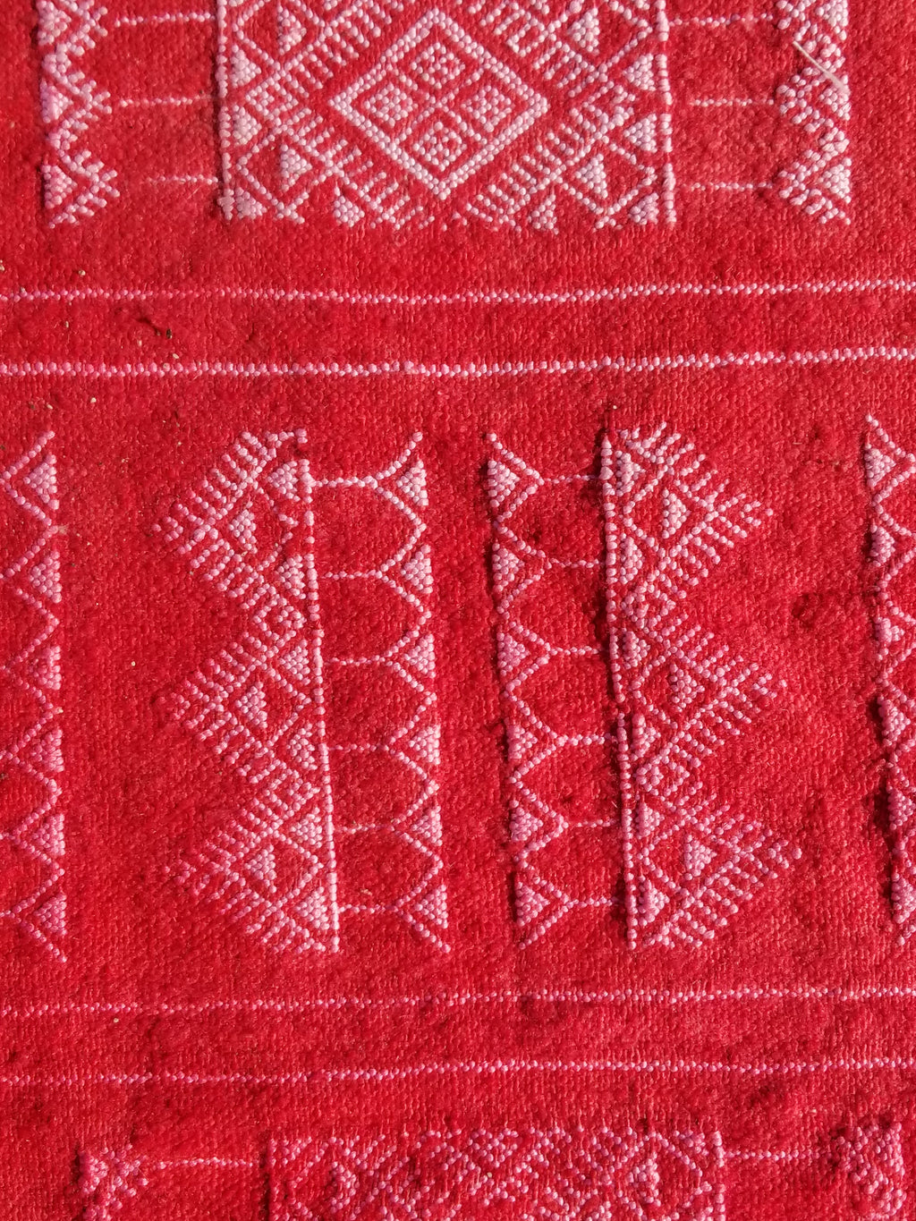 Vintage Traditional Handmade Tunisian Wool Red Kilim 165x93cm