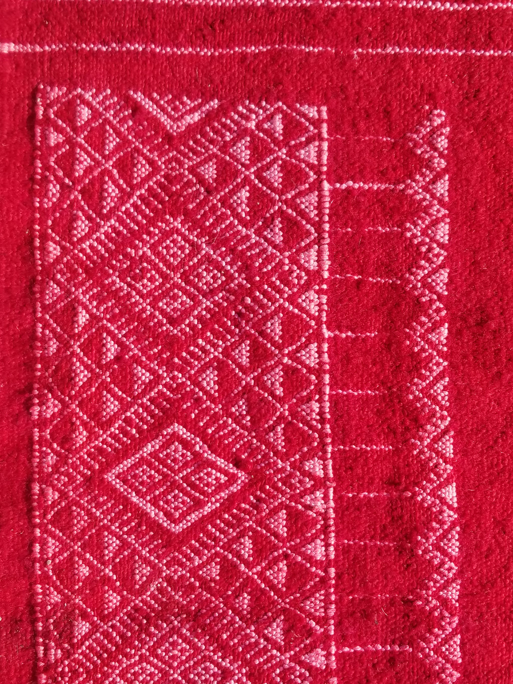 Vintage Traditional Handmade Tunisian Wool Red Kilim 165x93cm