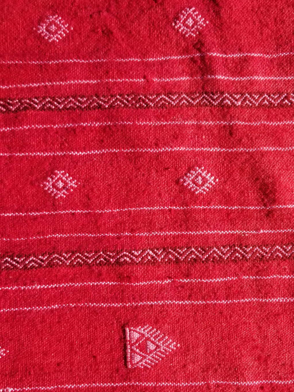 Vintage Traditional Handmade Tunisian Wool Red Kilim 165x93cm