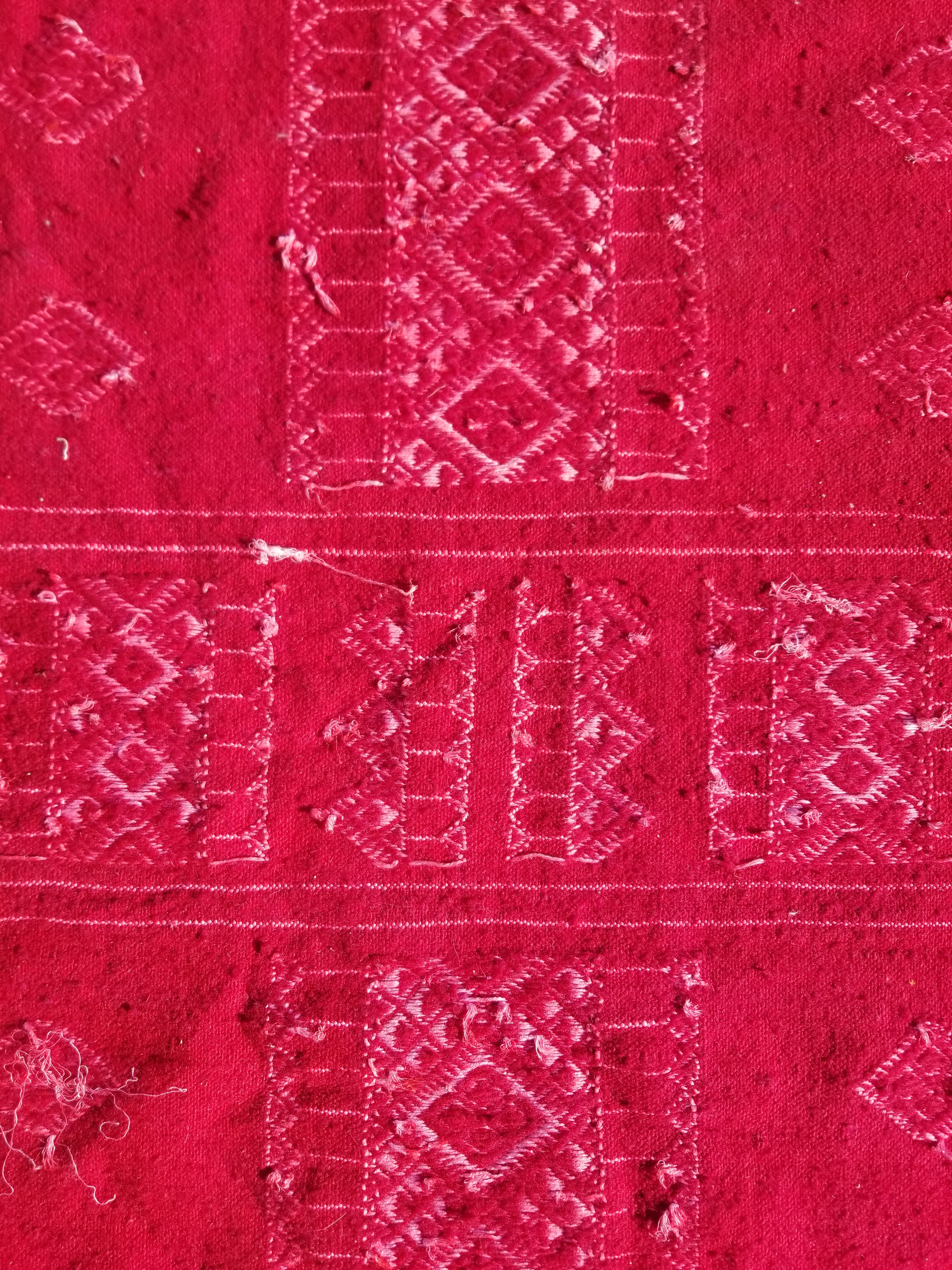 Vintage Traditional Handmade Tunisian Wool Red Kilim 165x93cm