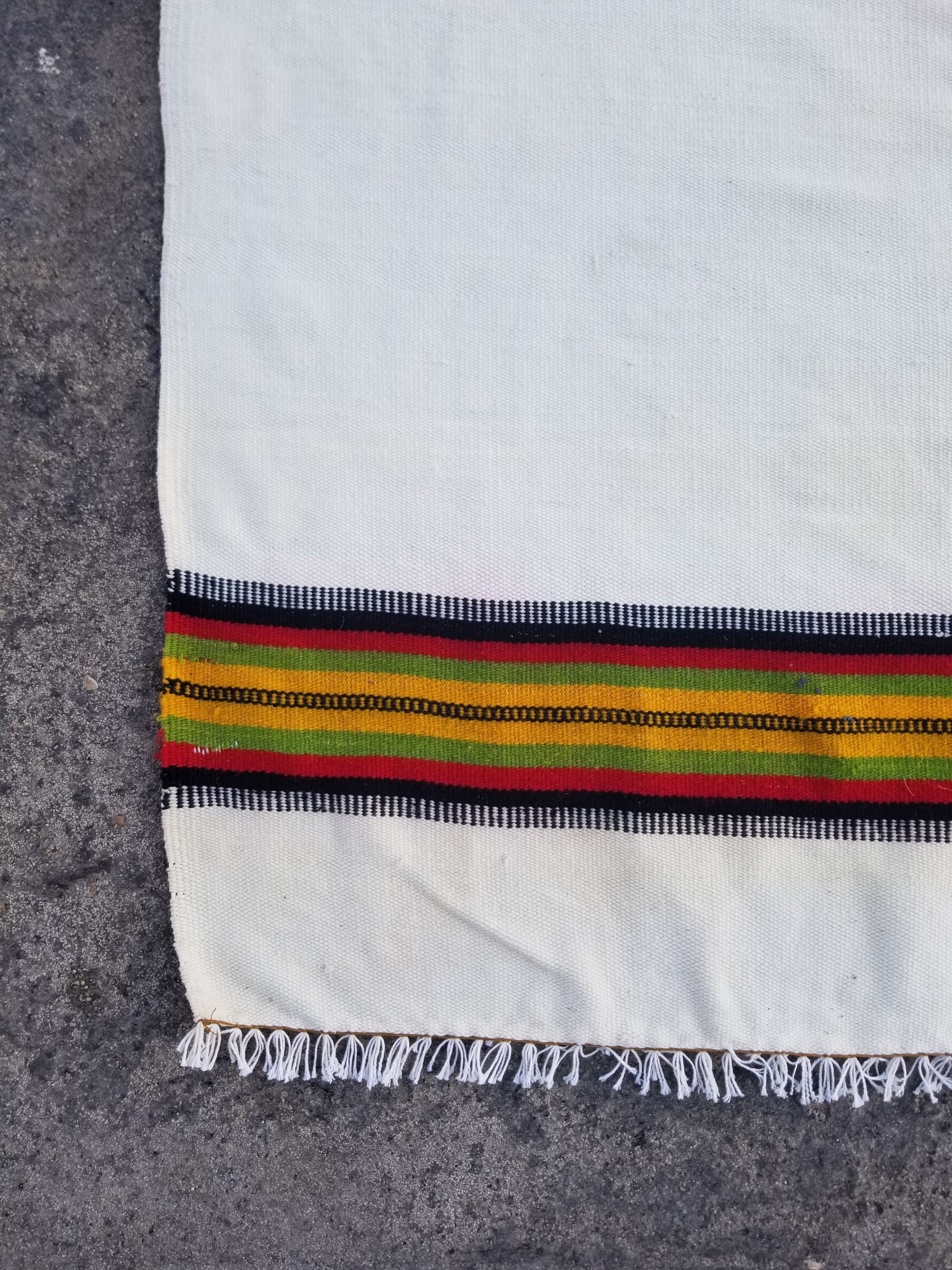 Vintage Traditional Handmade Mexican Aztec Wool Multicolor Kilim 160x88cm