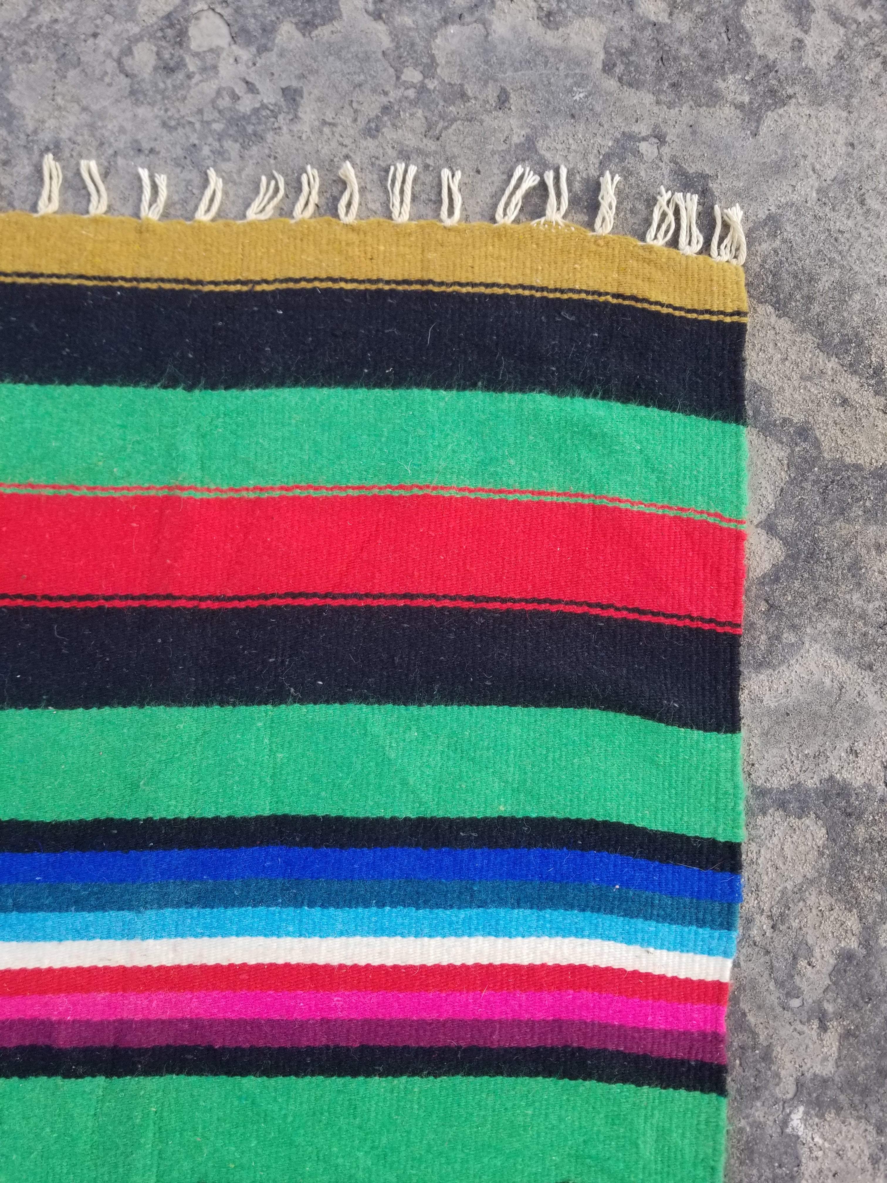 Vintage Handmade Mexican Eagle & Serpent Wool Multicolor Kilim 220x127cm