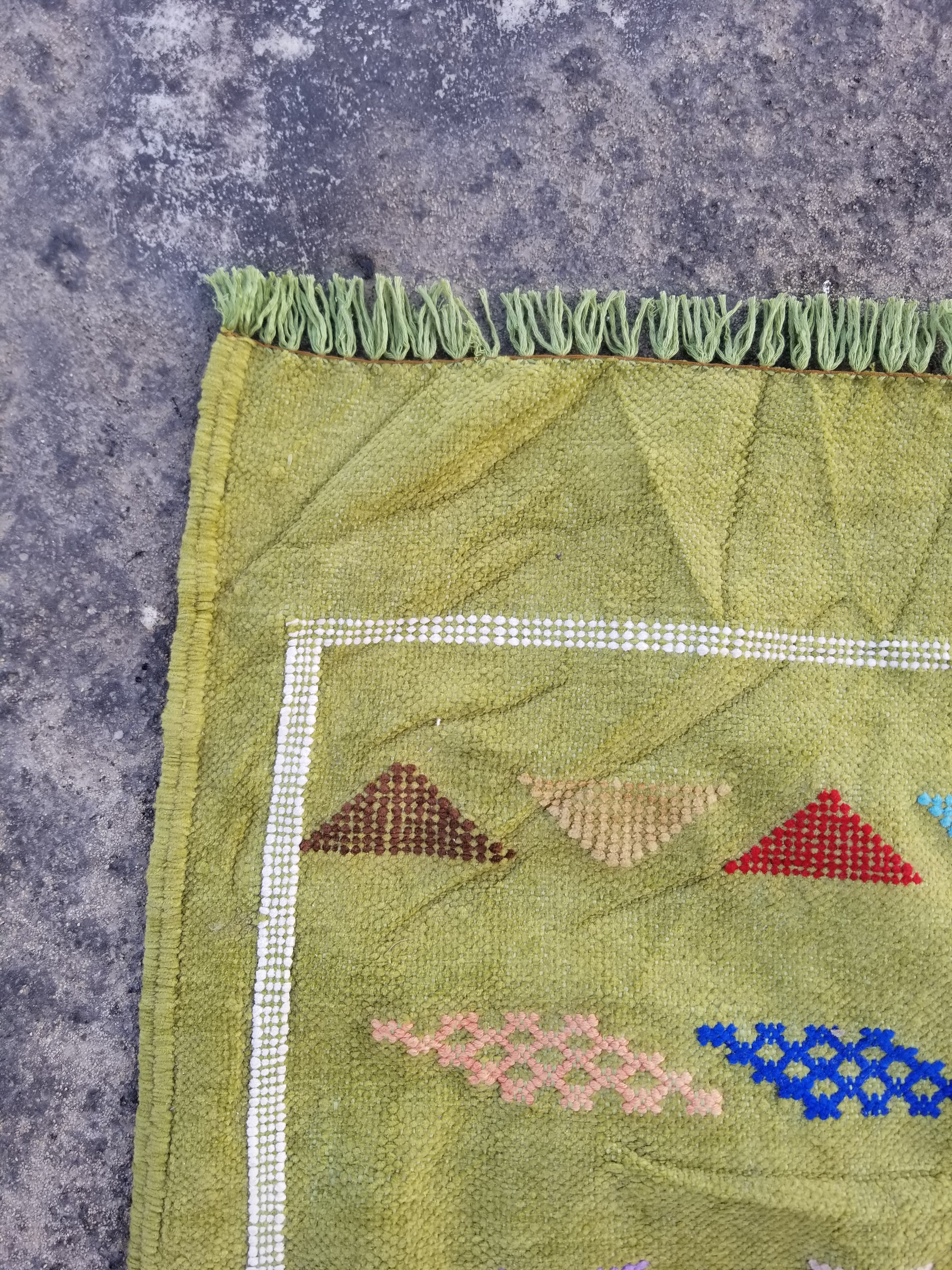 Vintage Traditional Handmade Moroccan Berber Wool Multicolor Kilim 149x91cm