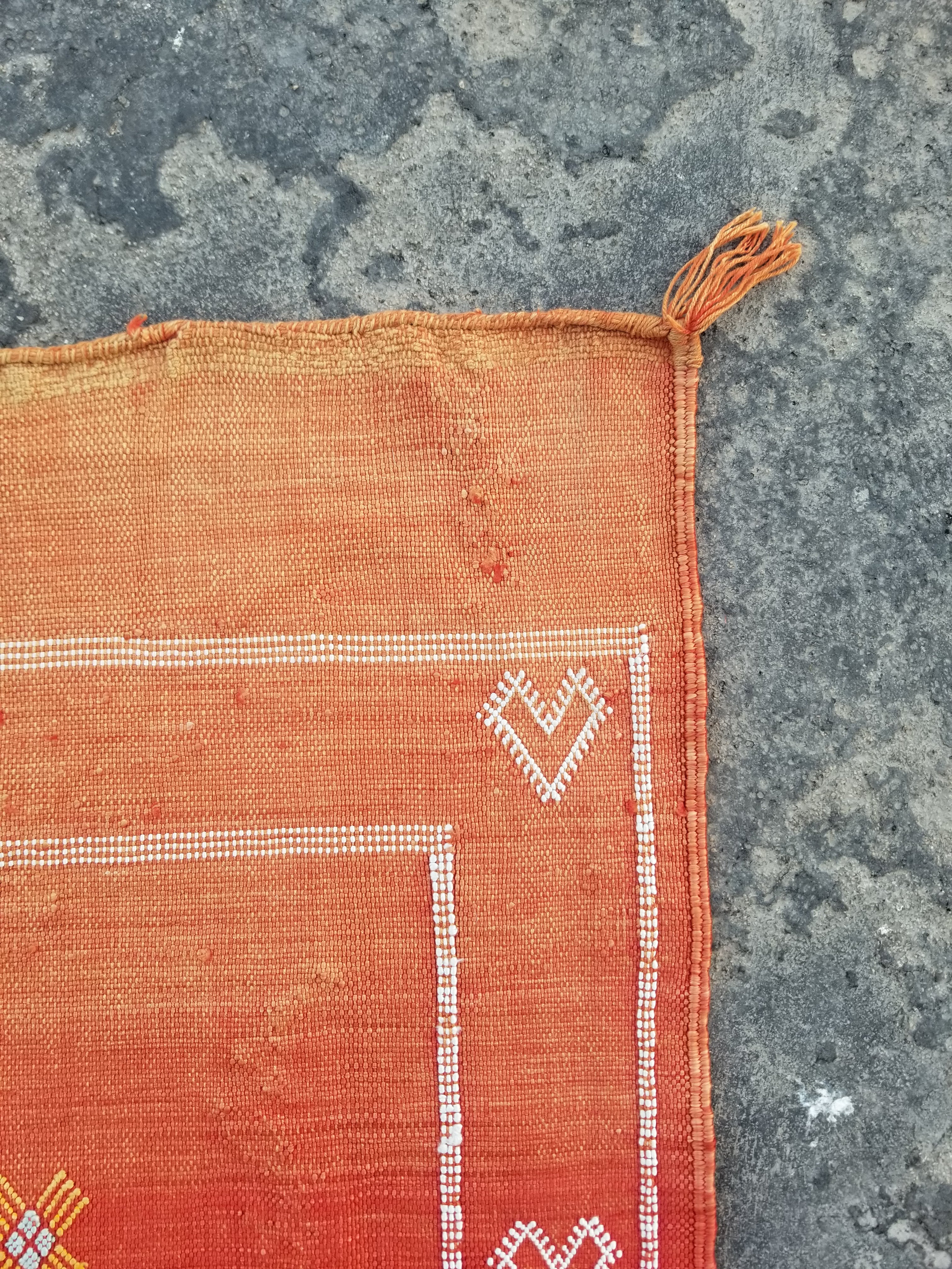 Vintage Traditional Handmade Moroccan Berber Wool Multicolor Kilim 137x134cm