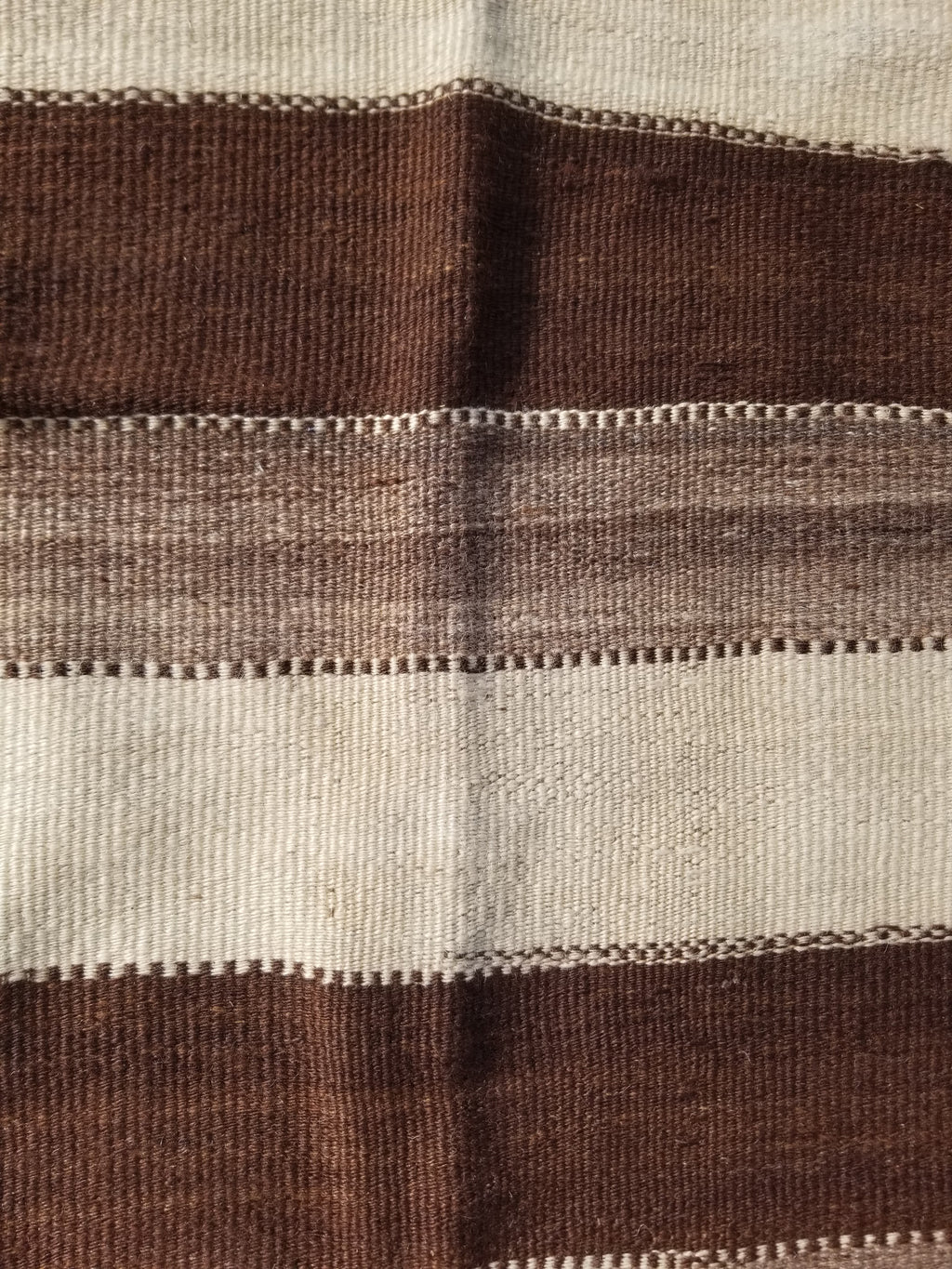 Vintage Traditional Handmade Turkish Striped Wool Brown Kilim 205x142cm