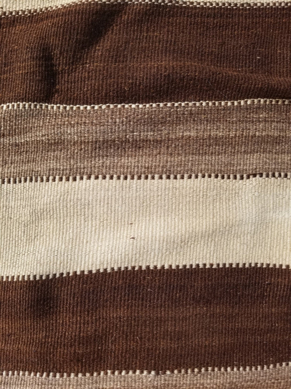 Vintage Traditional Handmade Turkish Striped Wool Brown Kilim 205x142cm
