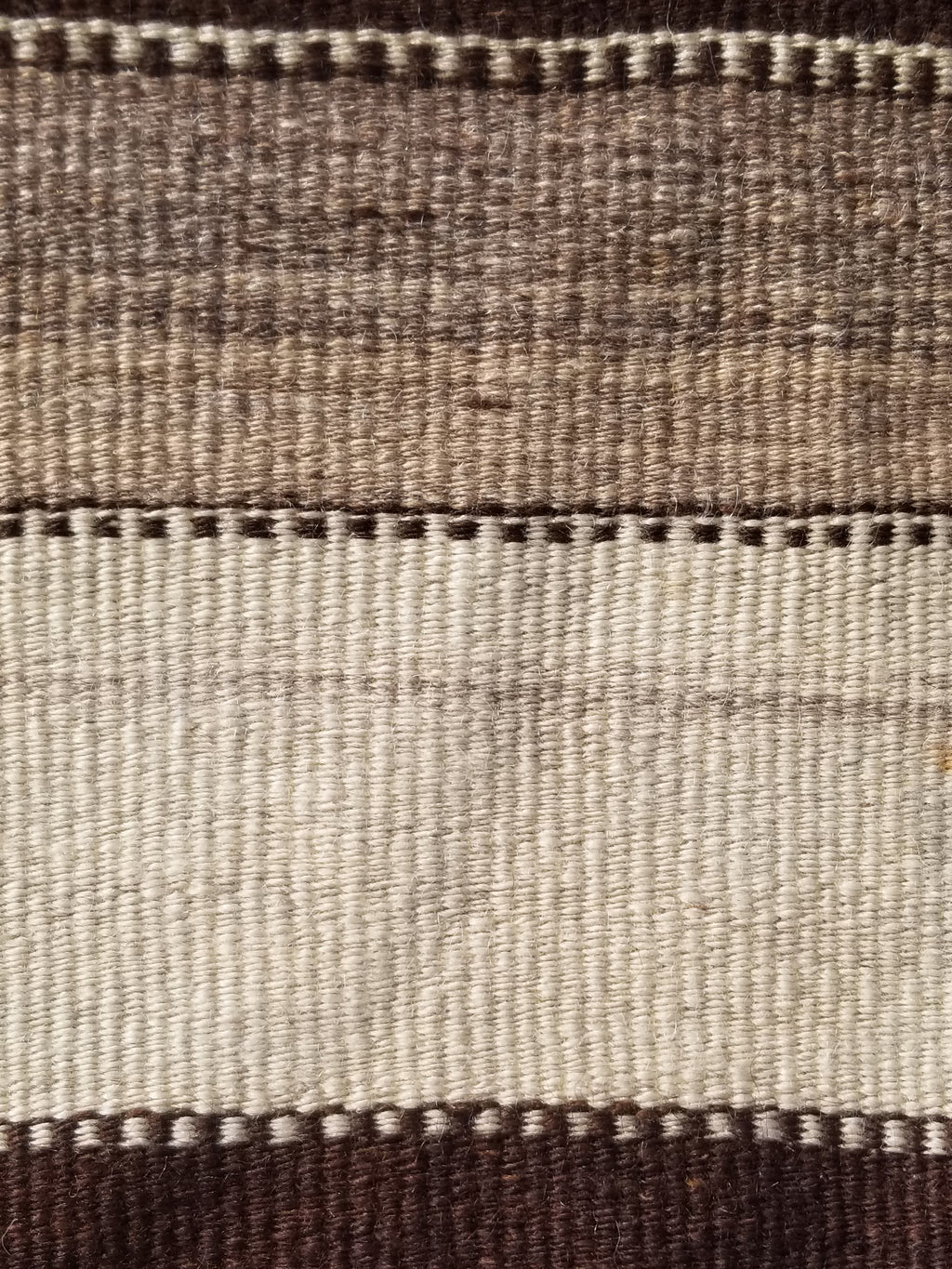 Vintage Traditional Handmade Turkish Striped Wool Brown Kilim 205x142cm