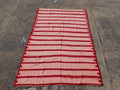 Vintage Traditional Handmade Oriental Red Striped Wool Kilim 210x137cm