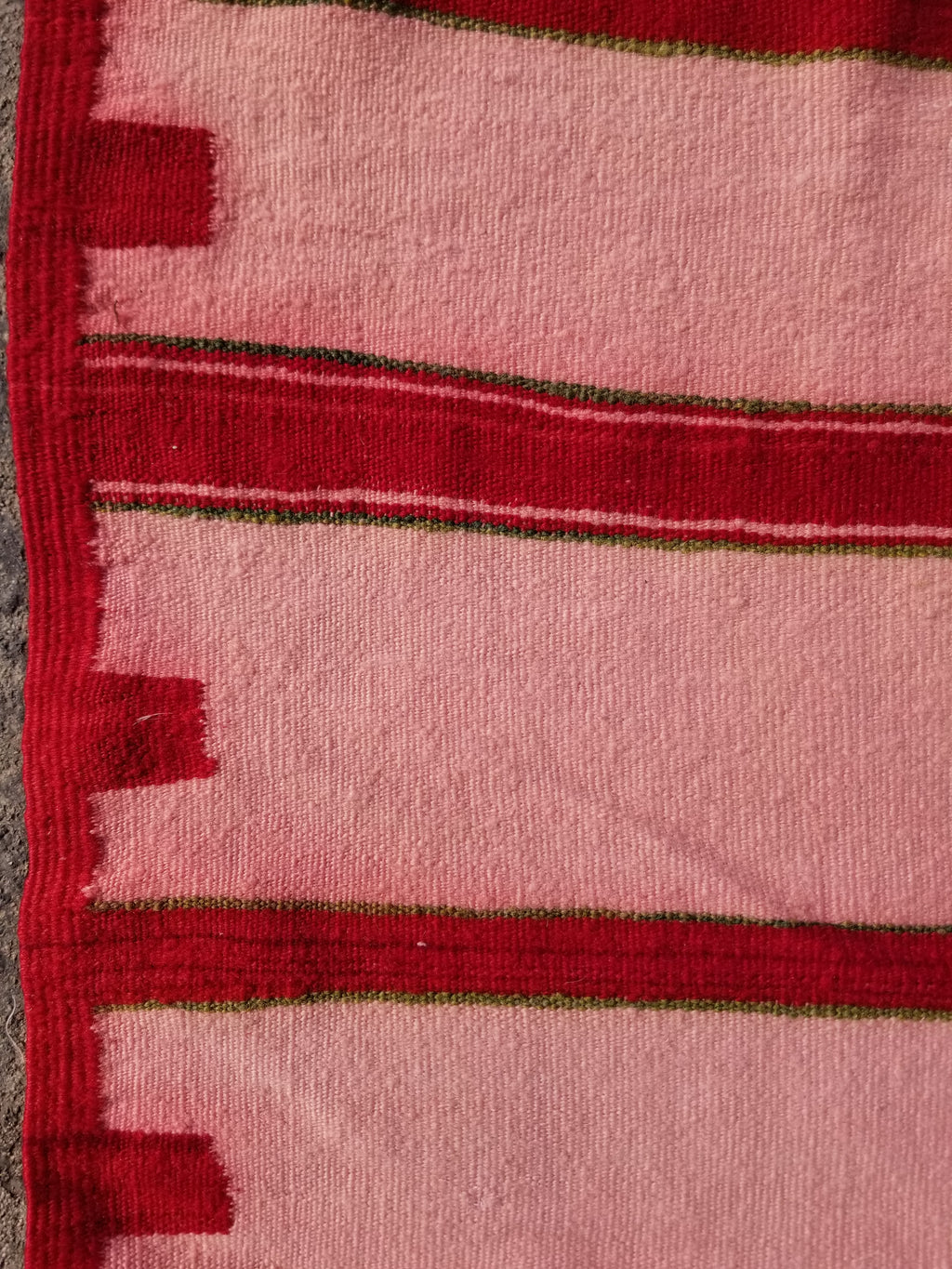 Vintage Traditional Handmade Oriental Red Striped Wool Kilim 210x137cm