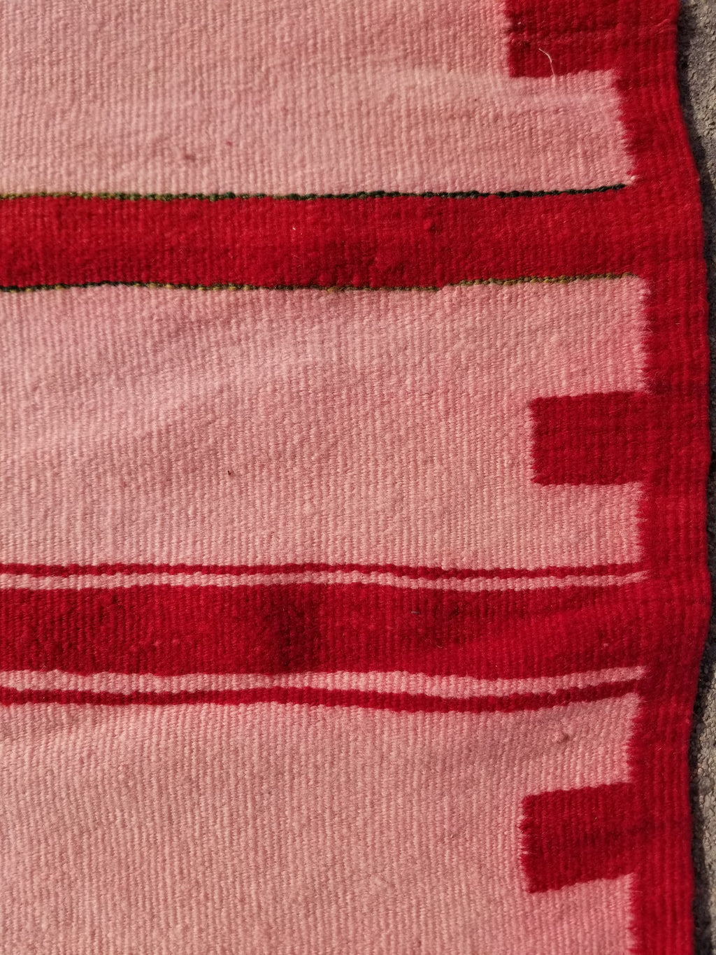 Vintage Traditional Handmade Oriental Red Striped Wool Kilim 210x137cm