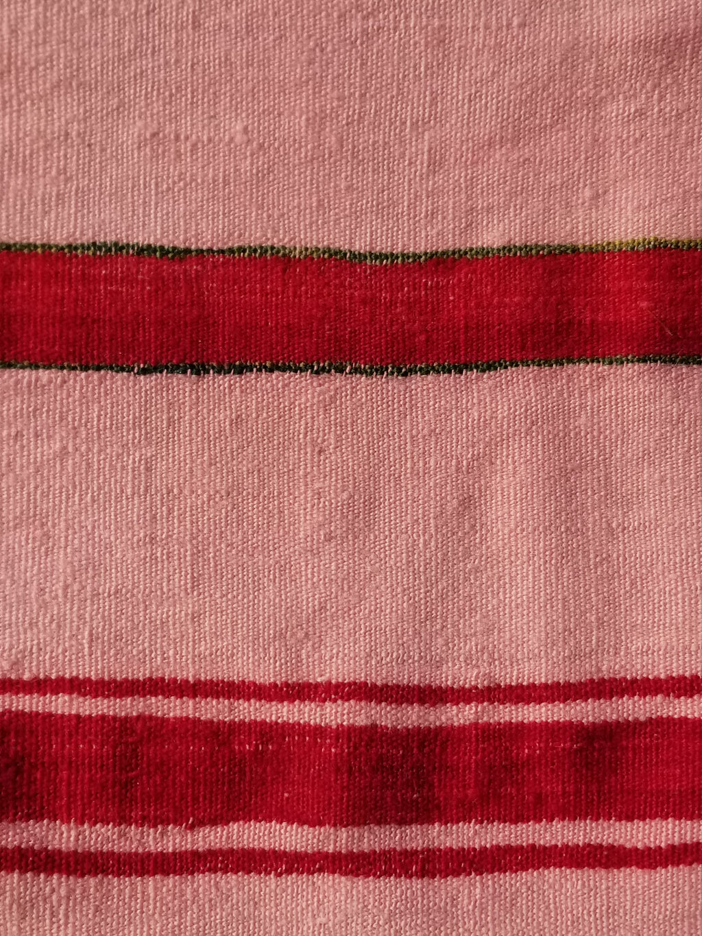 Vintage Traditional Handmade Oriental Red Striped Wool Kilim 210x137cm