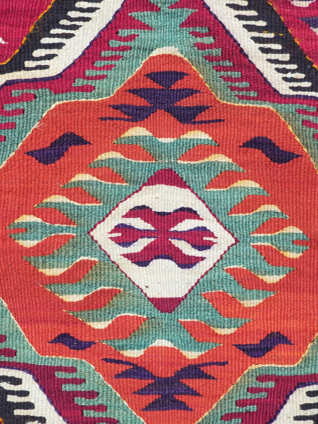 Antique Traditional Handmade Turkish Anatolian Wool Multicolor Kilim 266x134cm