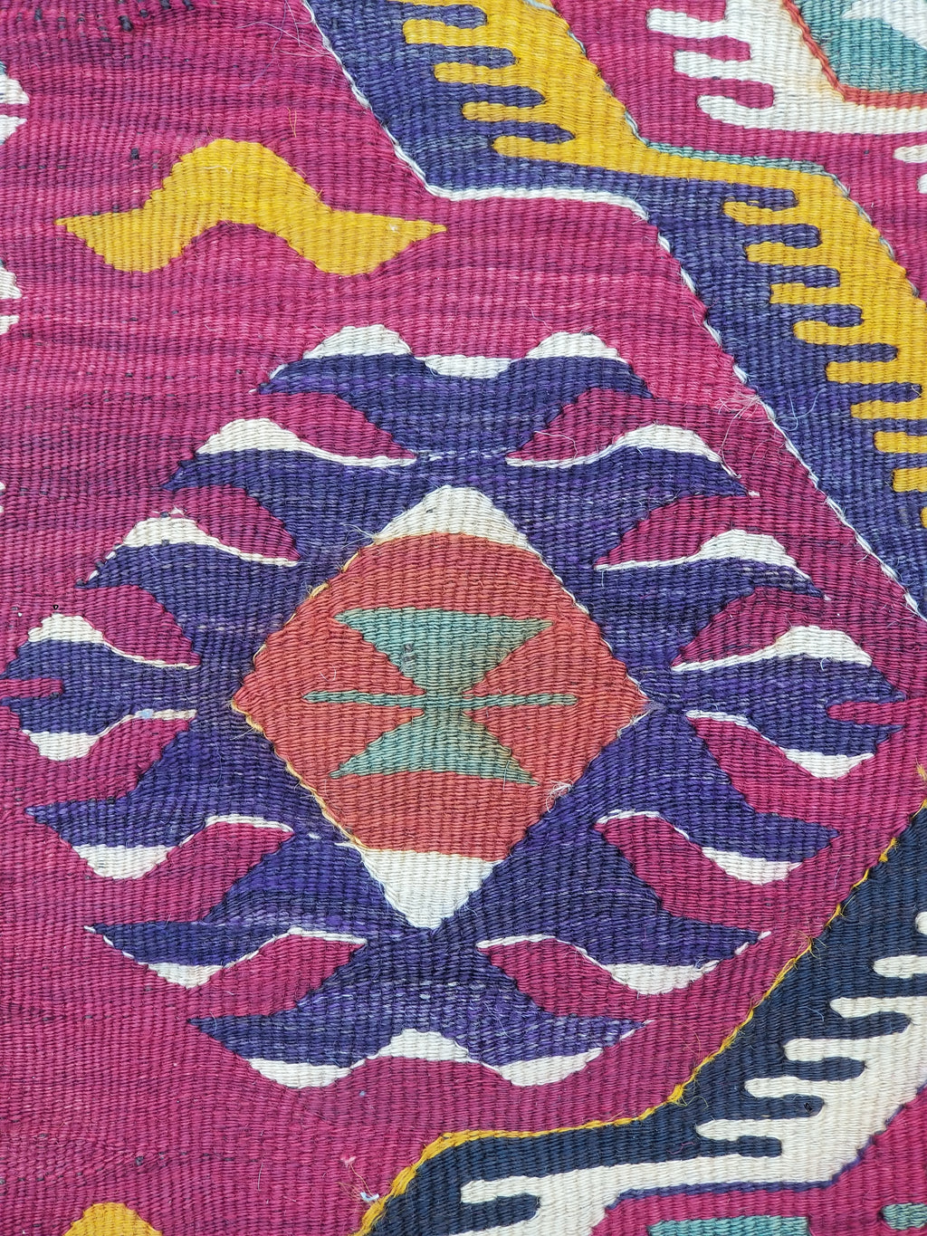Antique Traditional Handmade Turkish Anatolian Wool Multicolor Kilim 266x134cm