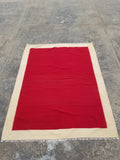 Vintage Traditional Handmade Gabbeh Wool Red & Cream Kilim 195x147cm