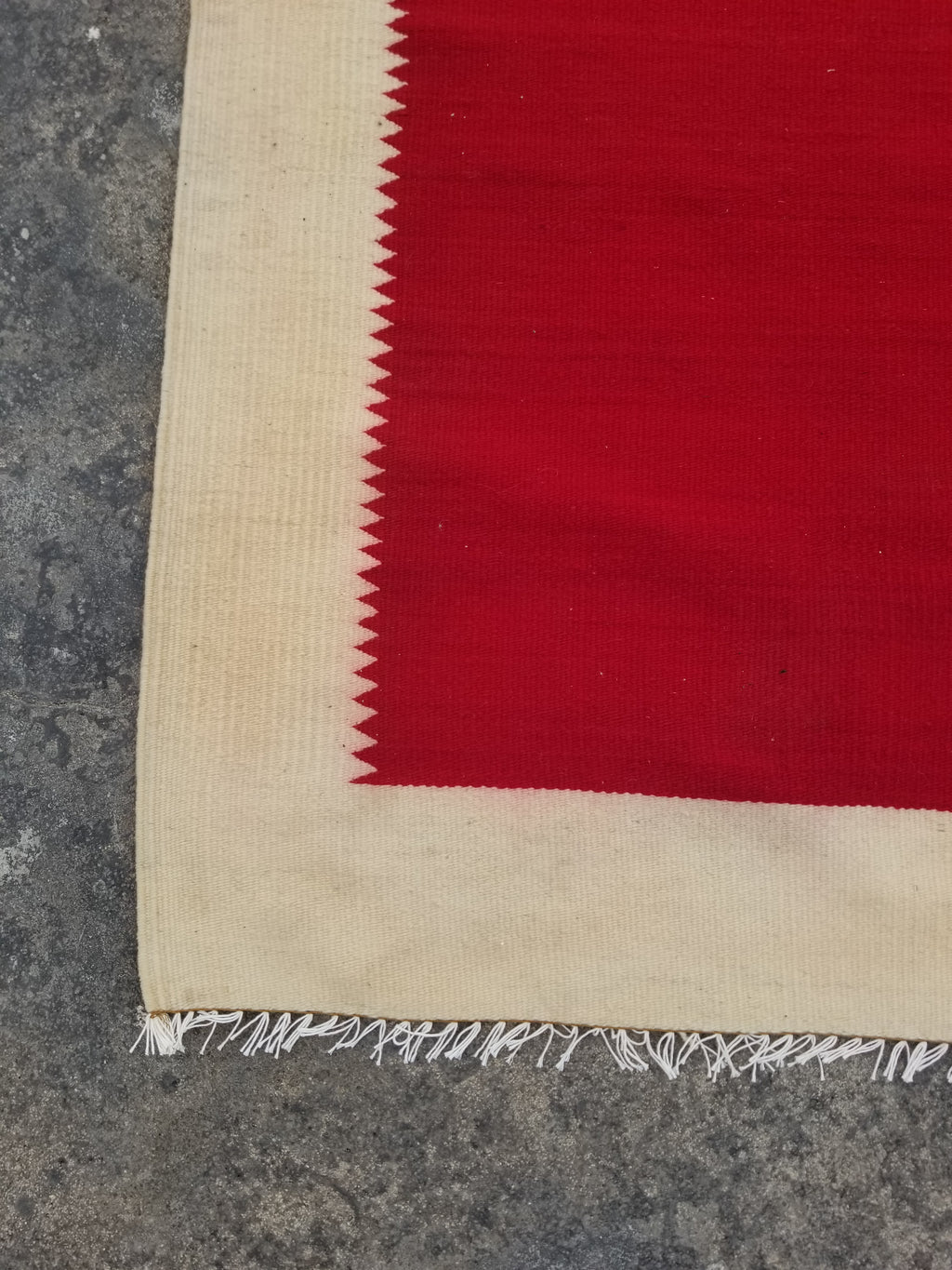 Vintage Traditional Handmade Gabbeh Wool Red & Cream Kilim 195x147cm
