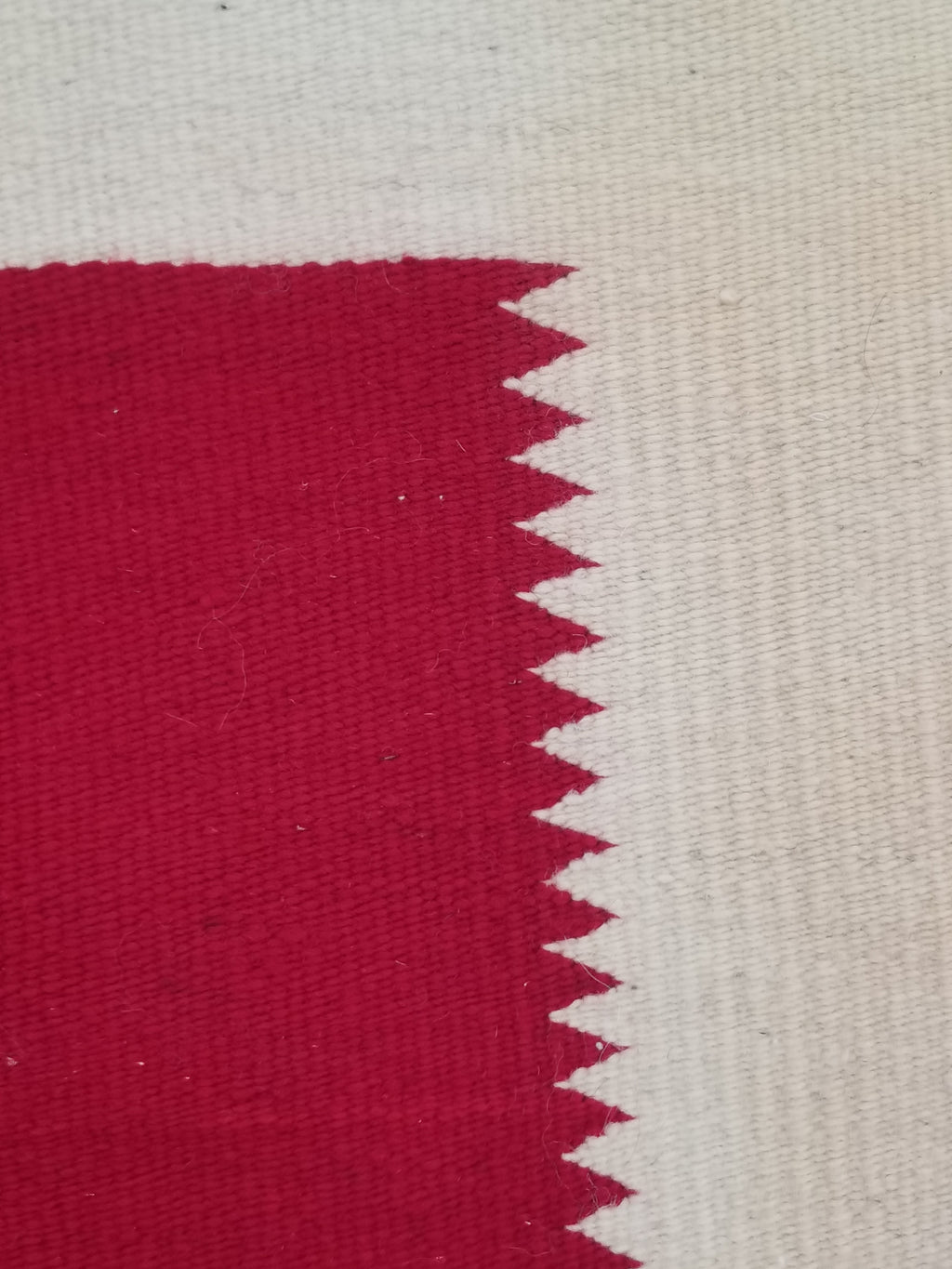Vintage Traditional Handmade Gabbeh Wool Red & Cream Kilim 195x147cm