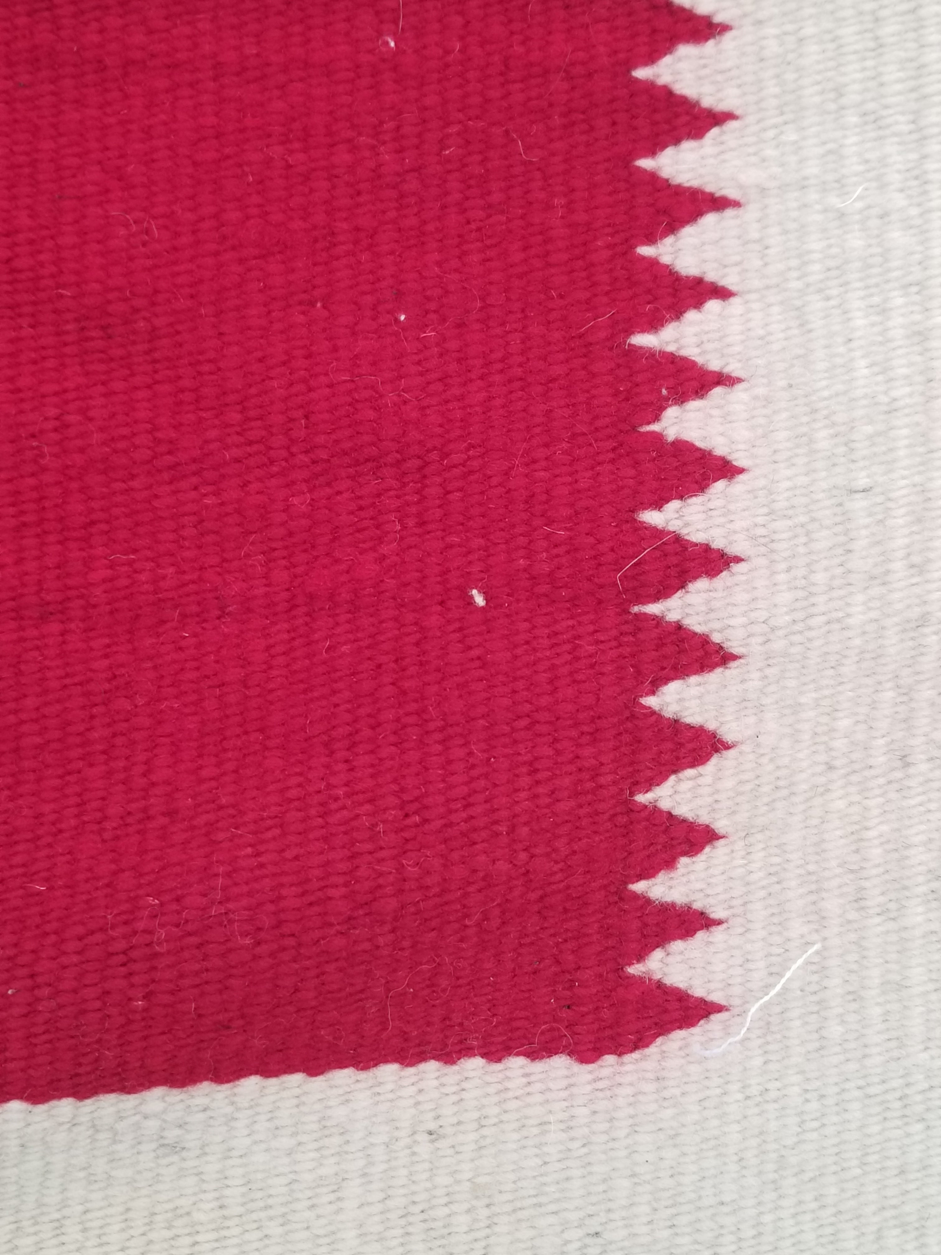 Vintage Traditional Handmade Gabbeh Wool Red & Cream Kilim 195x147cm