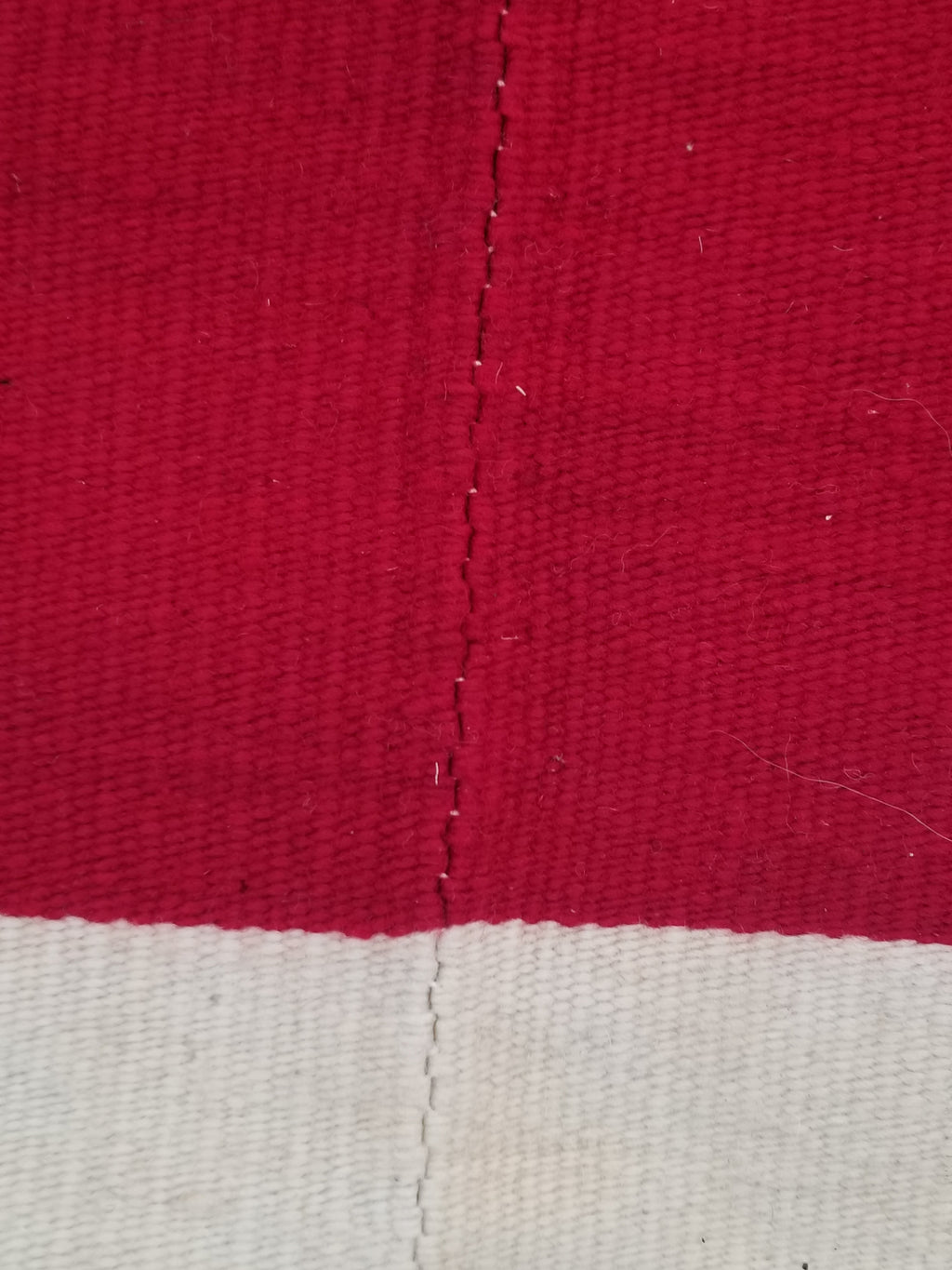 Vintage Traditional Handmade Gabbeh Wool Red & Cream Kilim 195x147cm