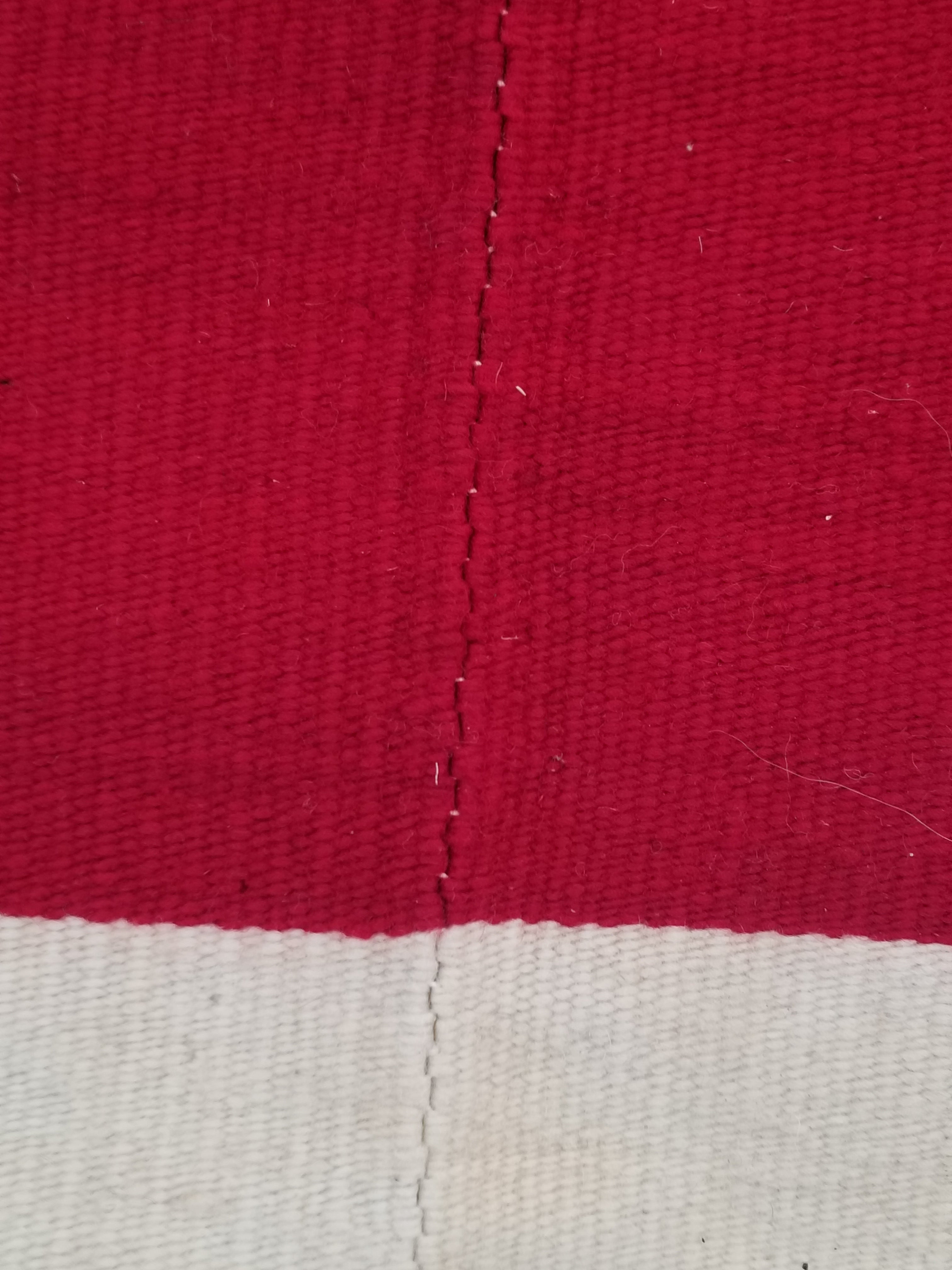 Vintage Traditional Handmade Gabbeh Wool Red & Cream Kilim 195x147cm