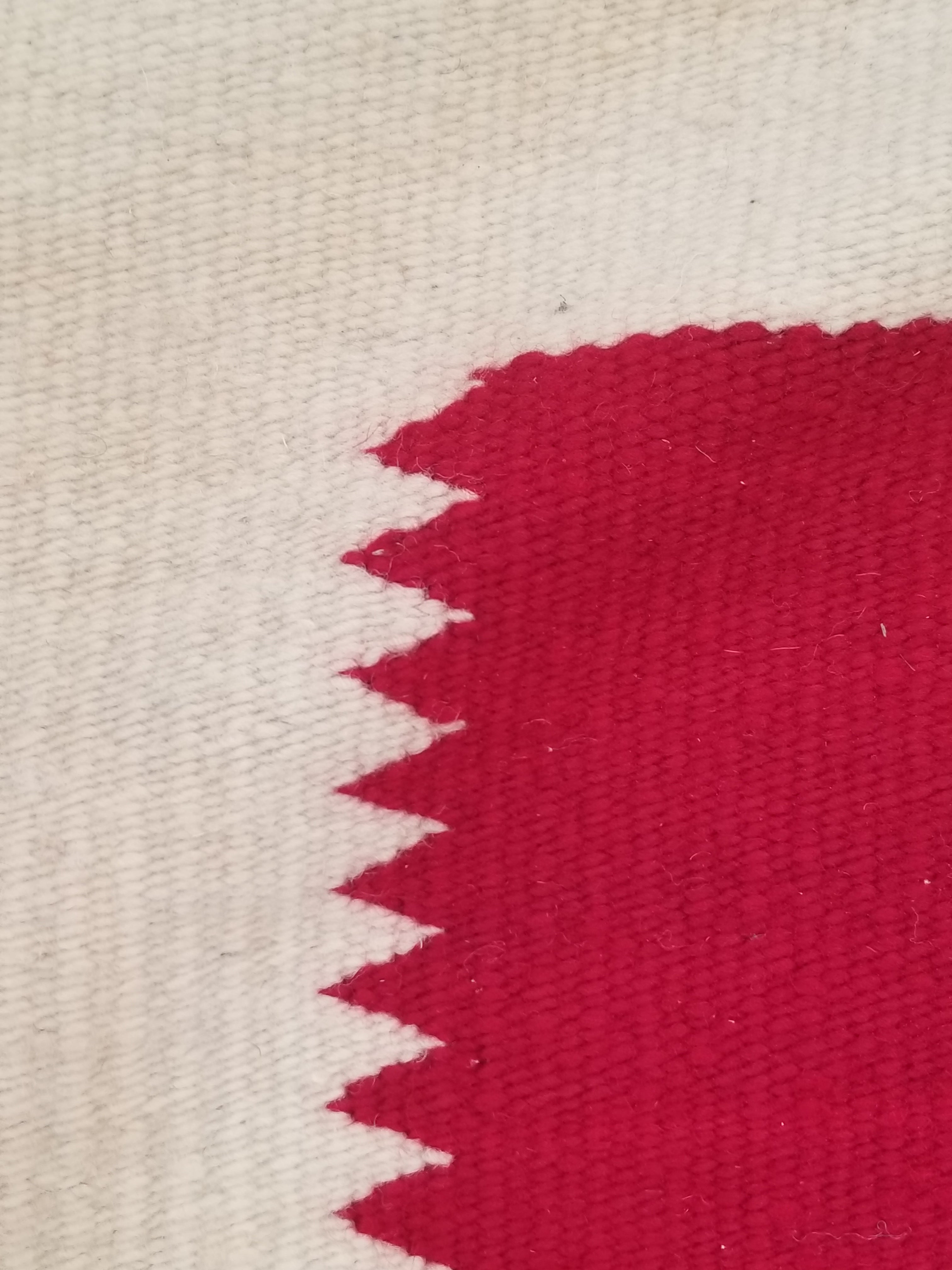 Vintage Traditional Handmade Gabbeh Wool Red & Cream Kilim 195x147cm