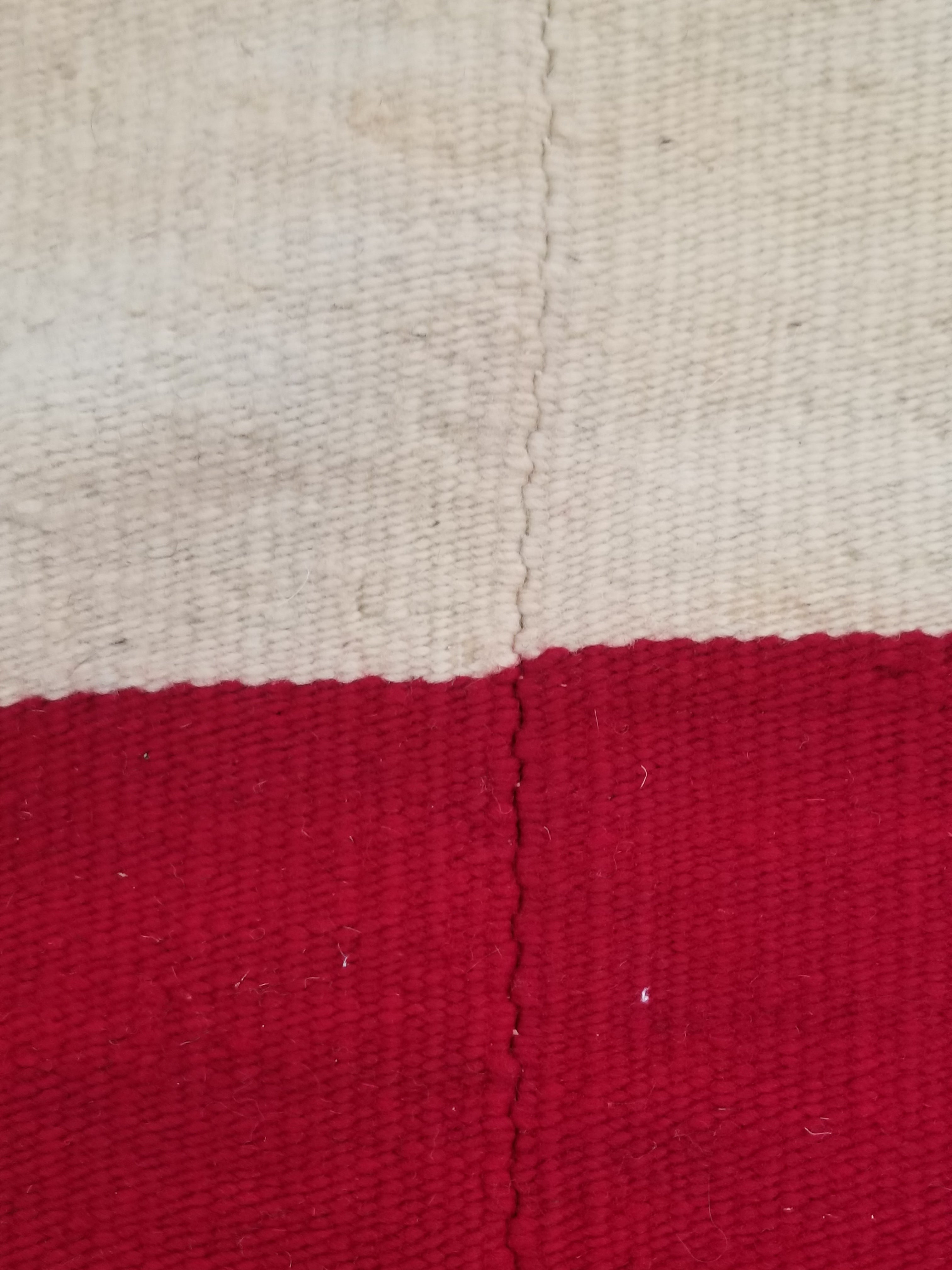 Vintage Traditional Handmade Gabbeh Wool Red & Cream Kilim 195x147cm
